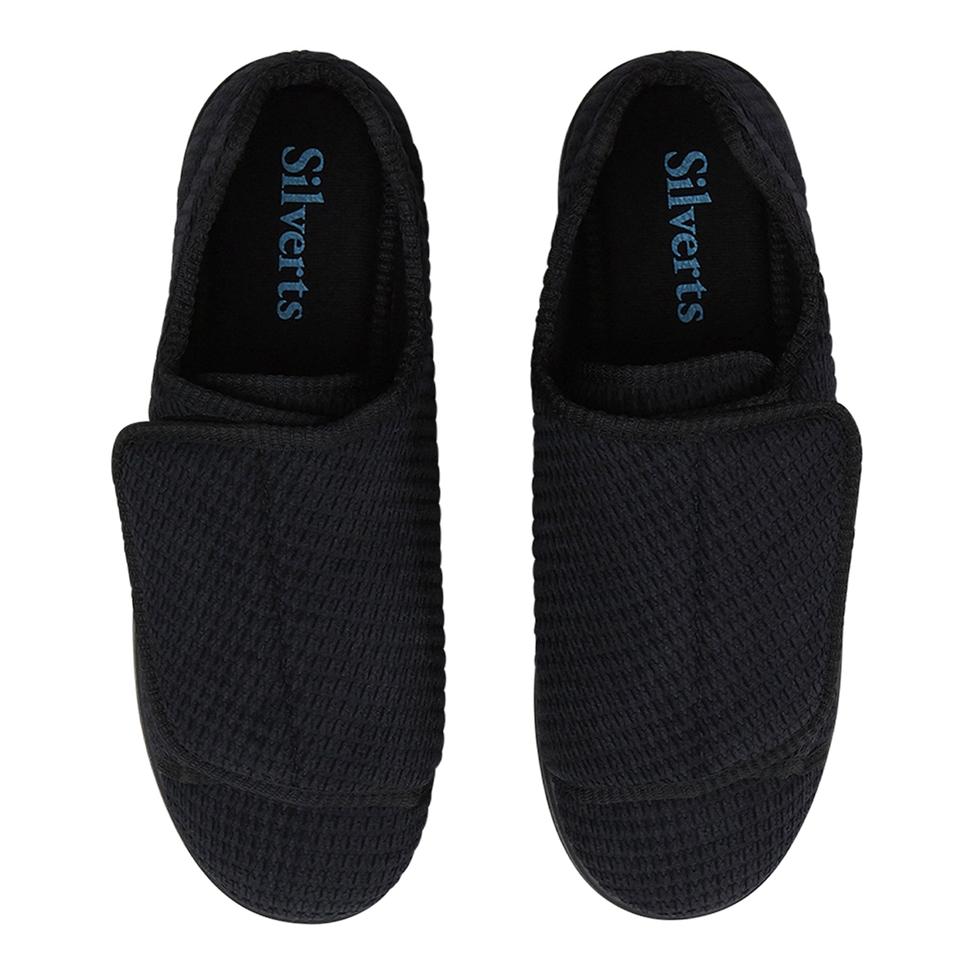 Slippers Silverts® Size 8 / 2X-Wide Black