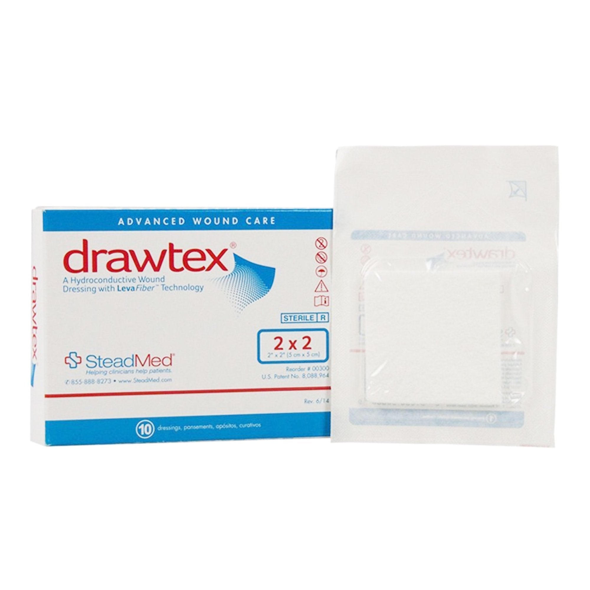 Hydroconductive Wound Dressing Drawtex® 2 X 2 Inch Square