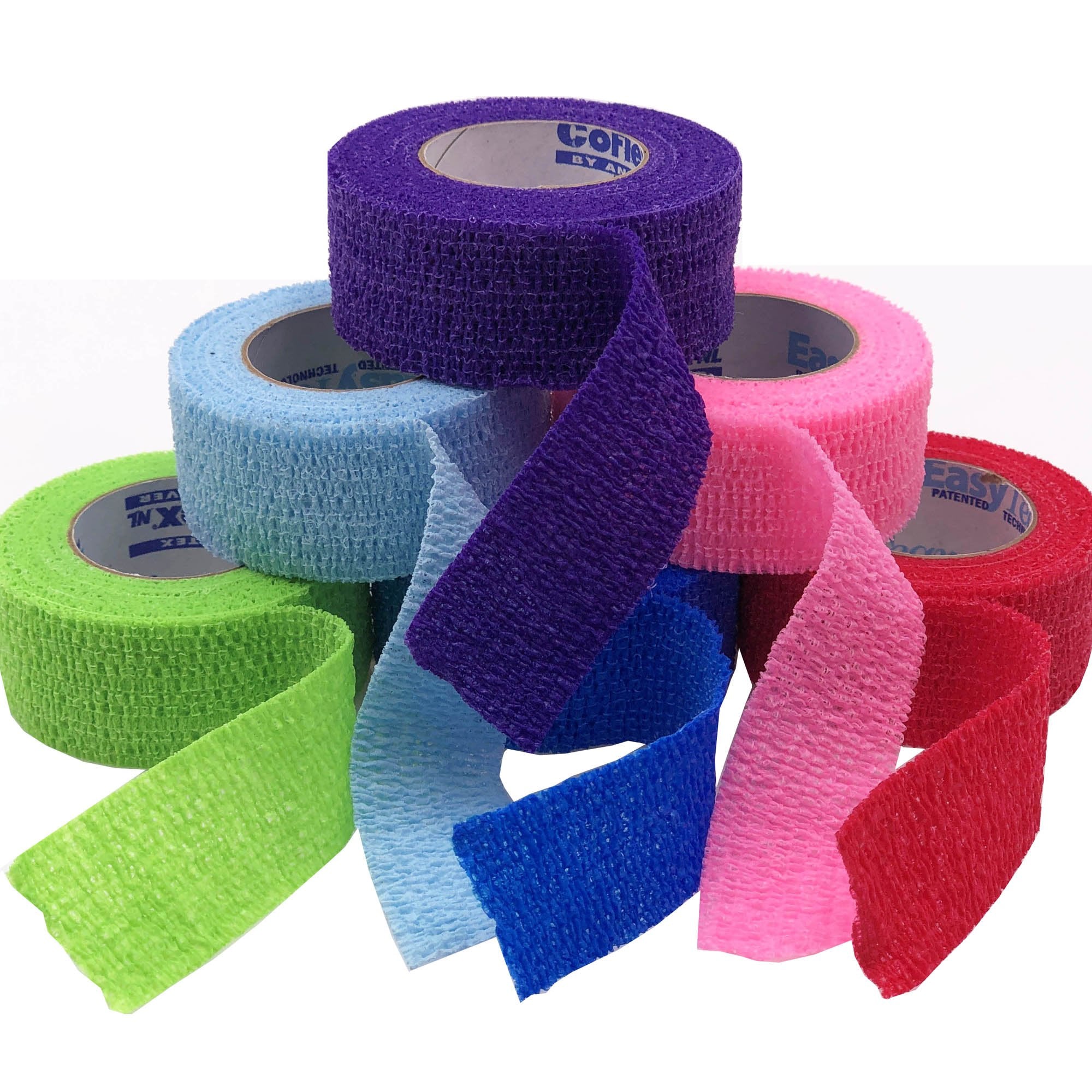 Cohesive Bandage CoFlex® NL 1 Inch X 5 Yard Self-Adherent Closure Neon Pink / Blue / Purple / Light Blue / Neon Green / Red NonSterile 12 lbs. Tensile Strength