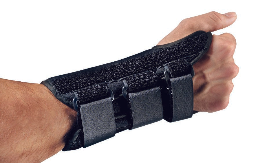 Wrist Brace ProCare® ComfortFORM™ Aluminum / Foam / Spandex / Plastic Left Hand Black 2X-Small