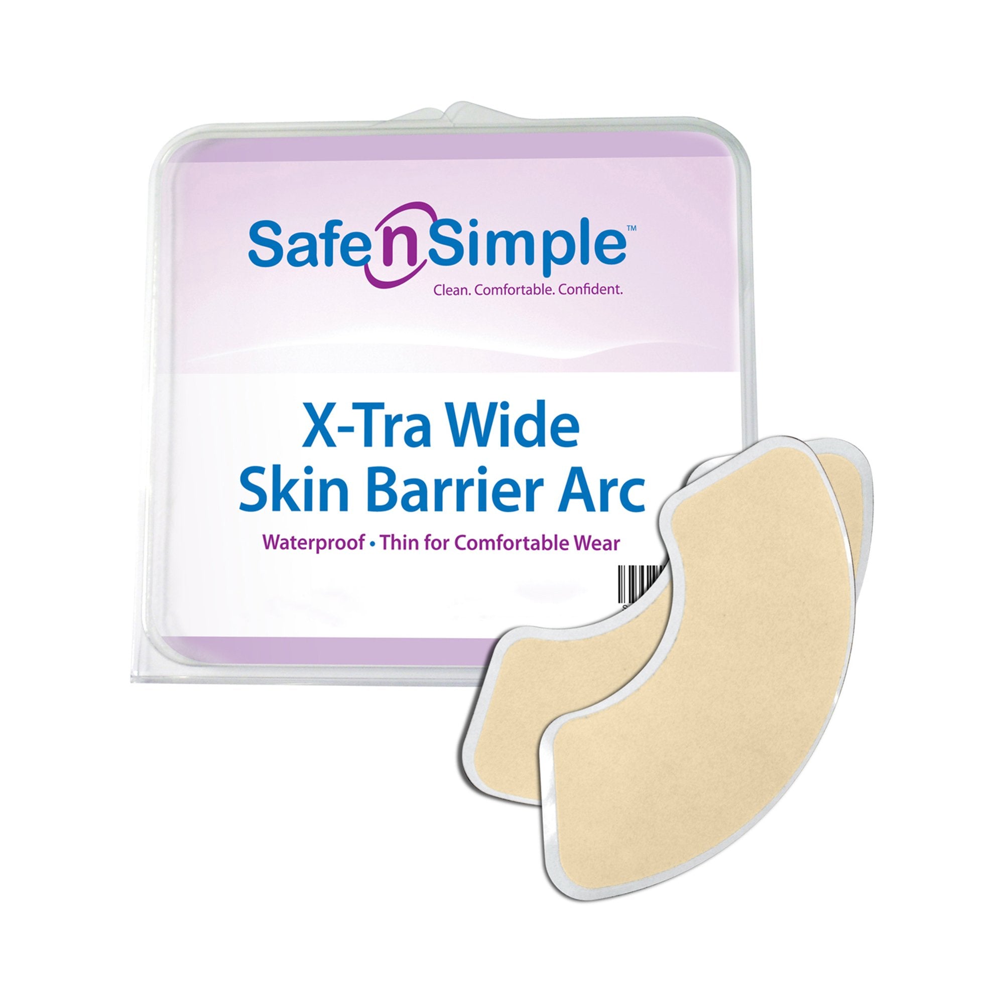 Skin Barrier Arc Safe-n'Simple X-Tra Wide Moldable, Standard Wear Adhesive without Tape Without Flange Universal System Hydrocolloid 1/2 Curve 2 X 6 Inch