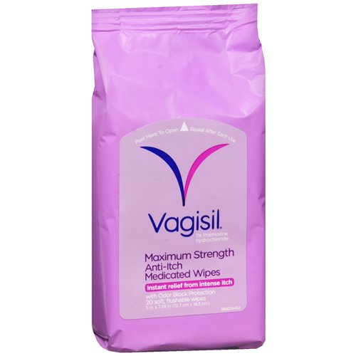 Itch Relief Vagisil® 1% Strength Towelette 12 per Box Individual Packet