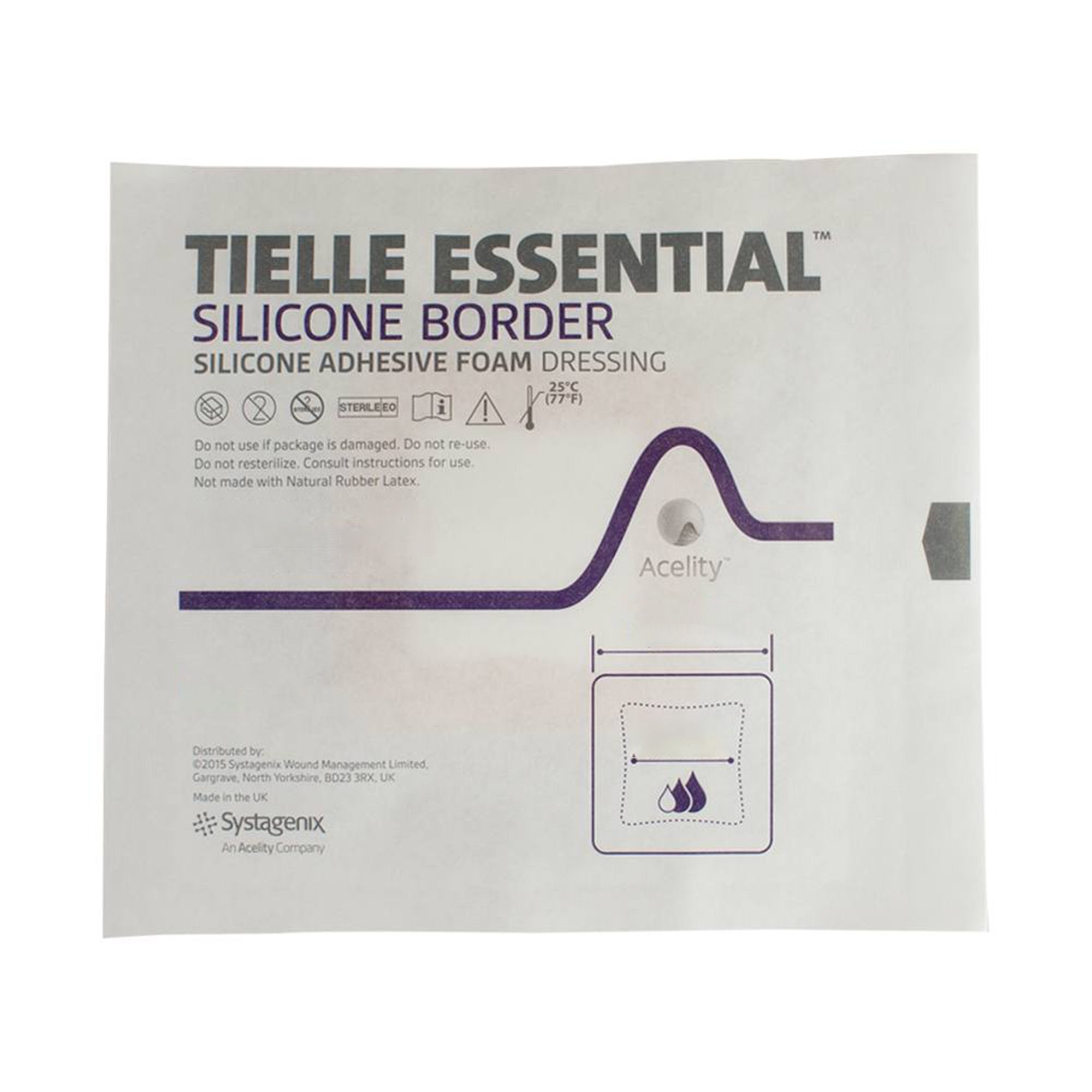 Foam Dressing TIELLE ESSENTIAL™ 4 X 4 Inch With Border Without Film Backing Silicone Face and Border Square Sterile