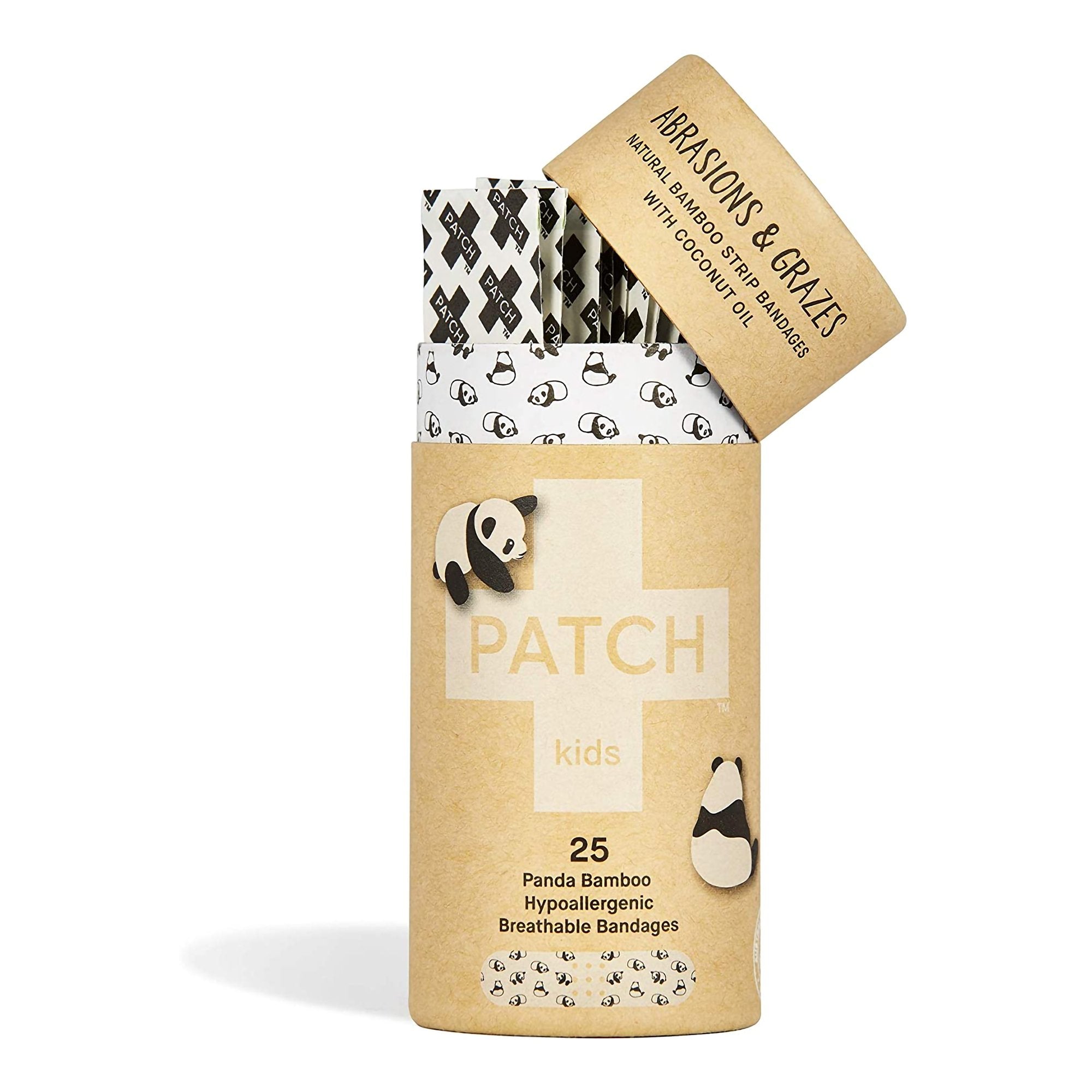 Adhesive Strip Patch™ Kids 3/4 X 3 Inch Bamboo s/b Bamboo / Coconut Oil Rectangle Kid Design (Panda) Sterile