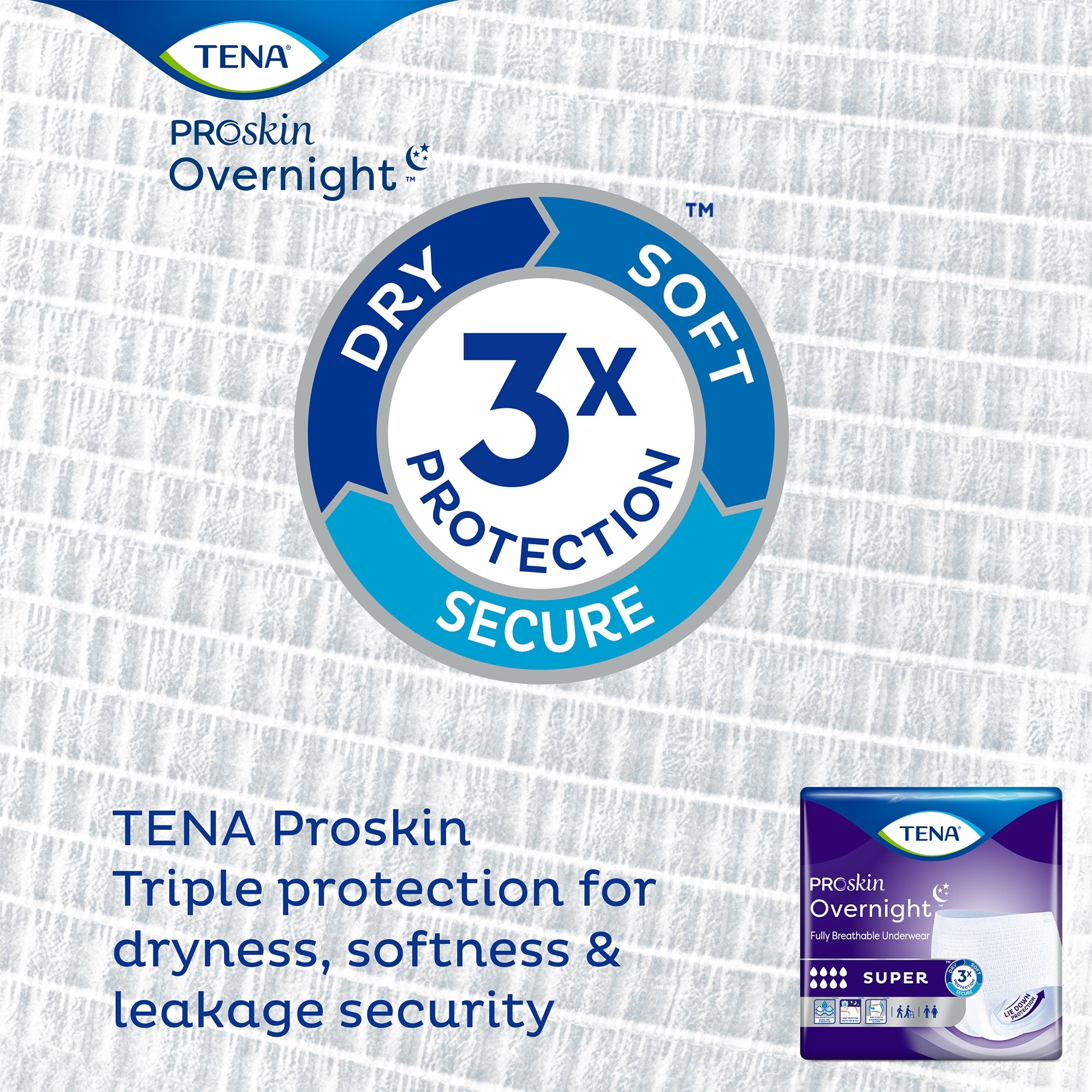 Unisex Adult Absorbent Underwear TENA® ProSkin™ Overnight Super Pull On with Tear Away Seams Medium Disposable Heavy Absorbency