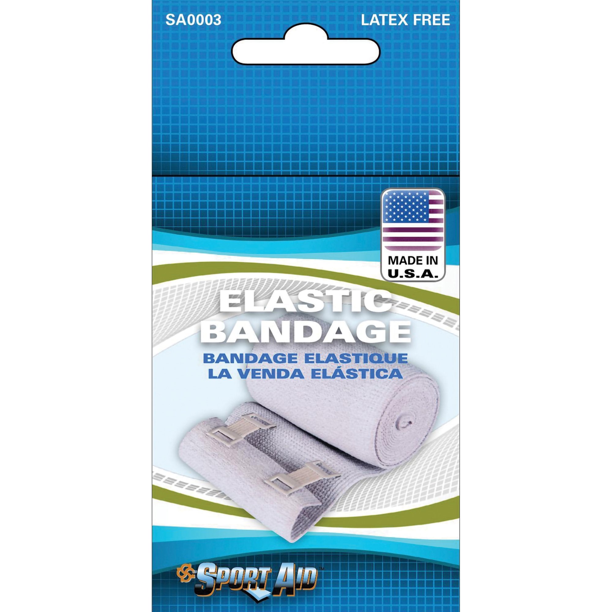Elastic Bandage Sport Aid™ 2 Inch Width Clip Detached Closure Tan NonSterile Standard Compression