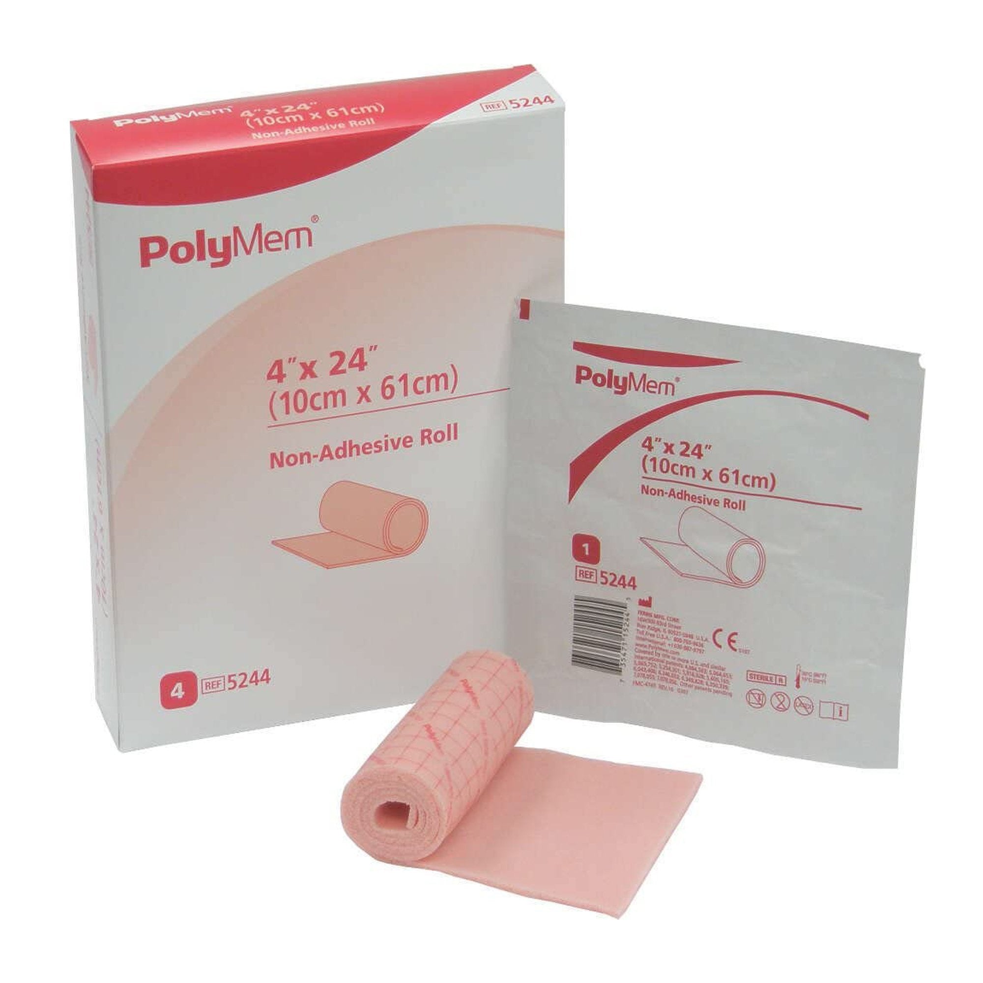Foam Dressing PolyMem® 4 X 24 Inch Without Border Film Backing Nonadhesive Roll Sterile
