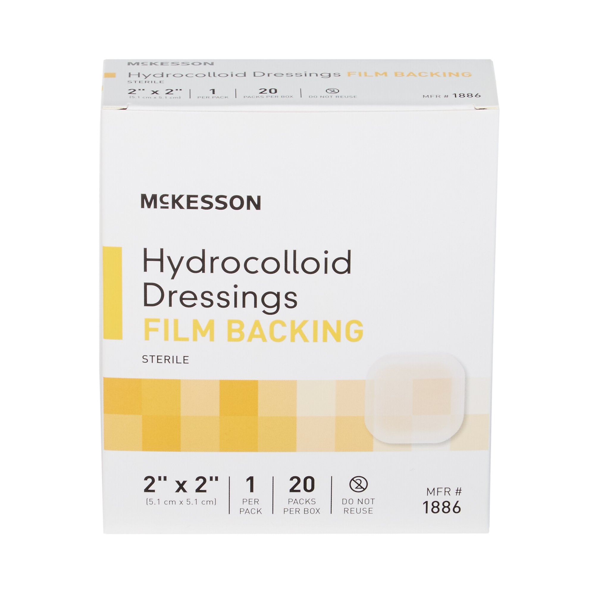 Hydrocolloid Dressing McKesson 2 X 2 Inch Square