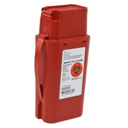 Portable Sharps Container SharpSafety™ Red Base 8-3/4 H X 2-1/2 D X 4-1/2 W Inch Vertical Entry 0.25 Gallon