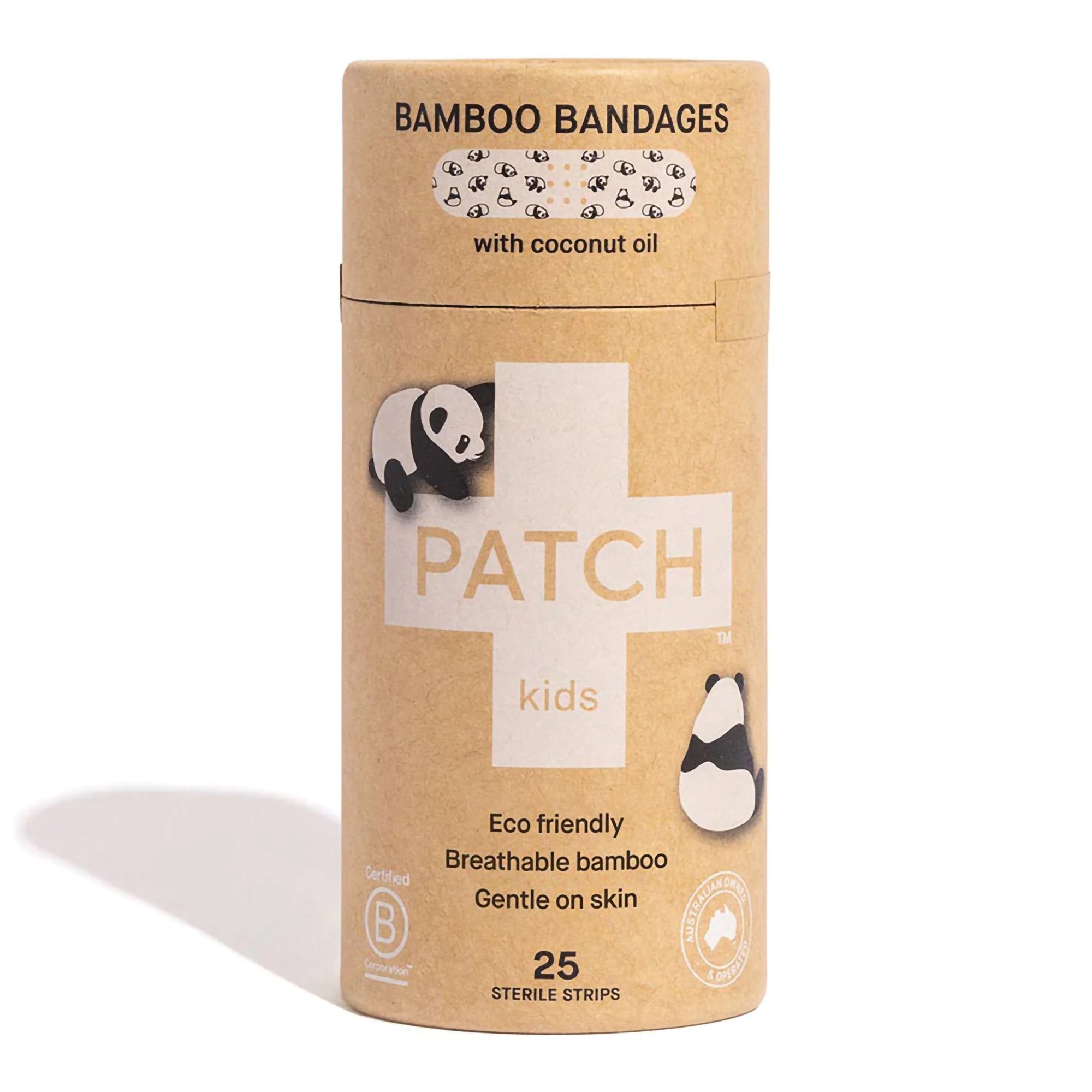 Adhesive Strip Patch™ Kids 3/4 X 3 Inch Bamboo / Coconut Oil Rectangle Kid Design (Panda) Sterile