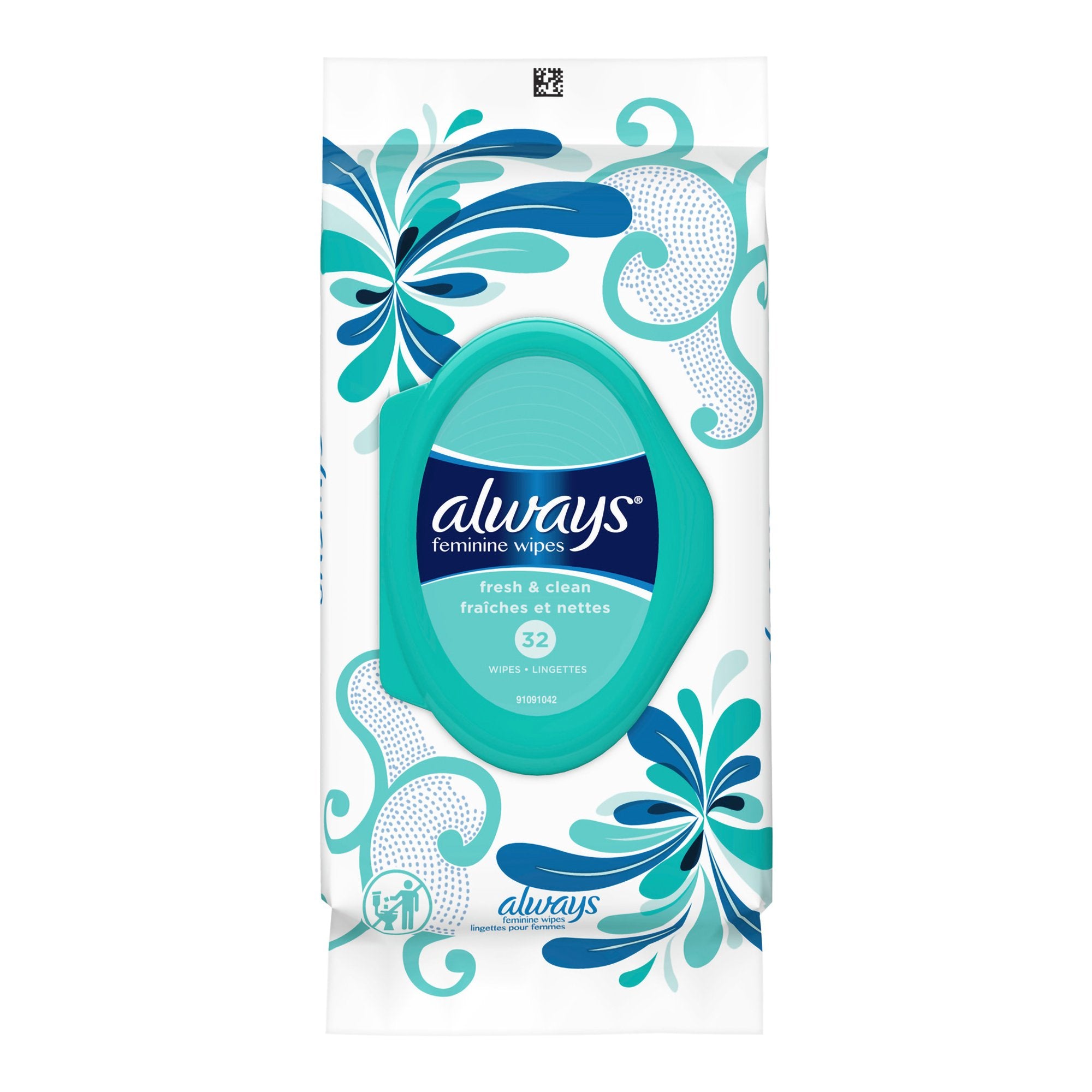 Feminine Hygiene Wipe Always® Refresh Soft Pack Fresh Scent 32 Count
