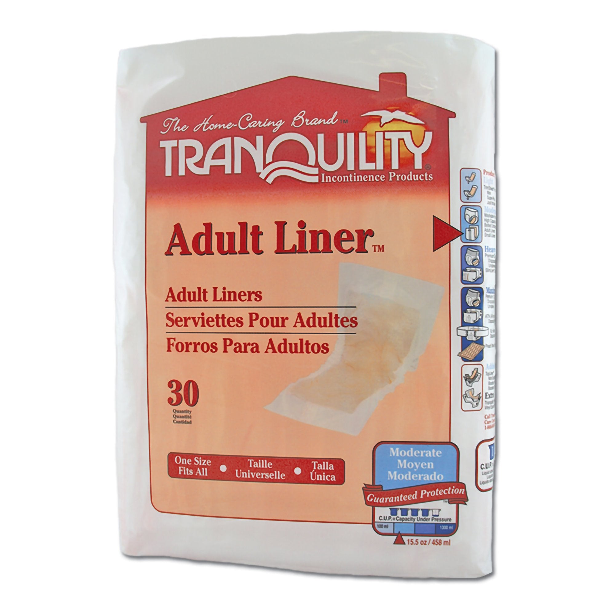 Bladder Control Pad Tranquility® 9 X 24 Inch Heavy Absorbency Superabsorbant Core One Size Fits Most