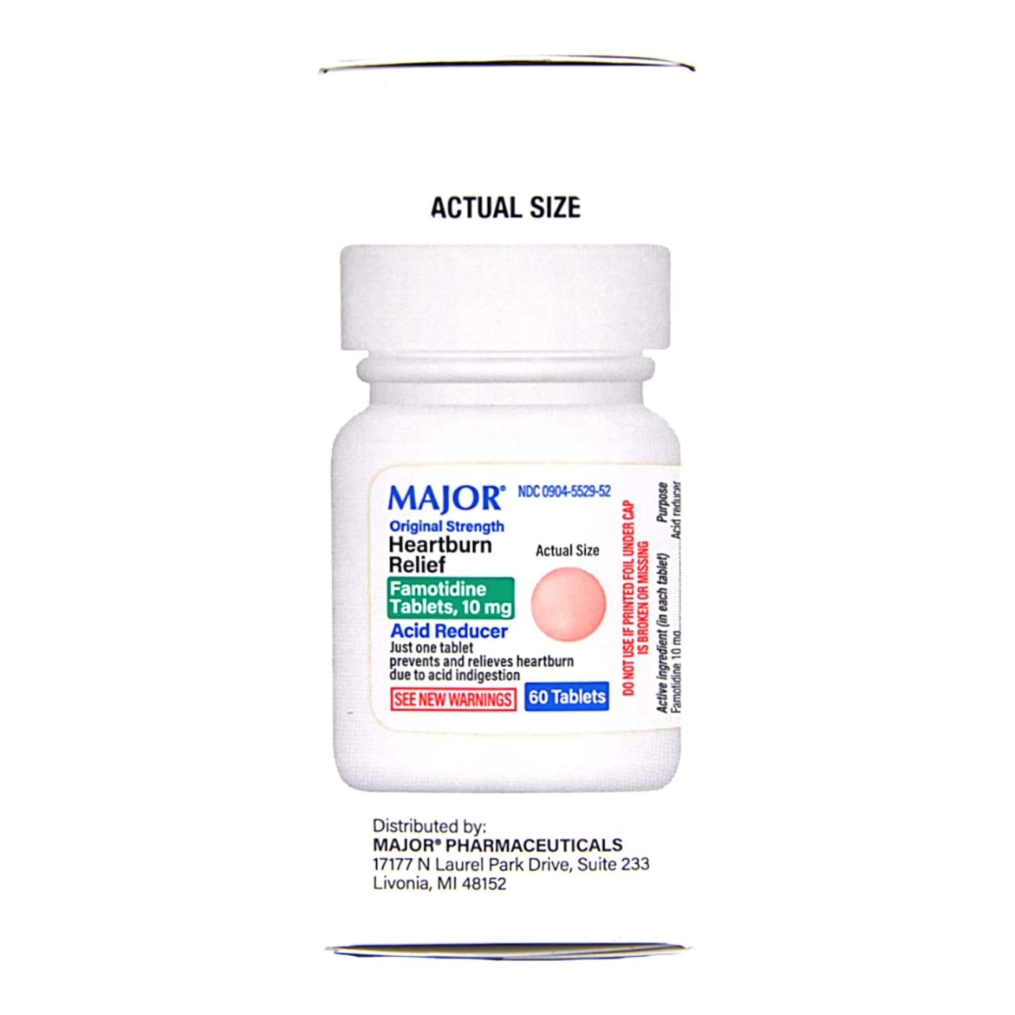 Antacid Major® 10 mg Strength Tablet 60 per Box