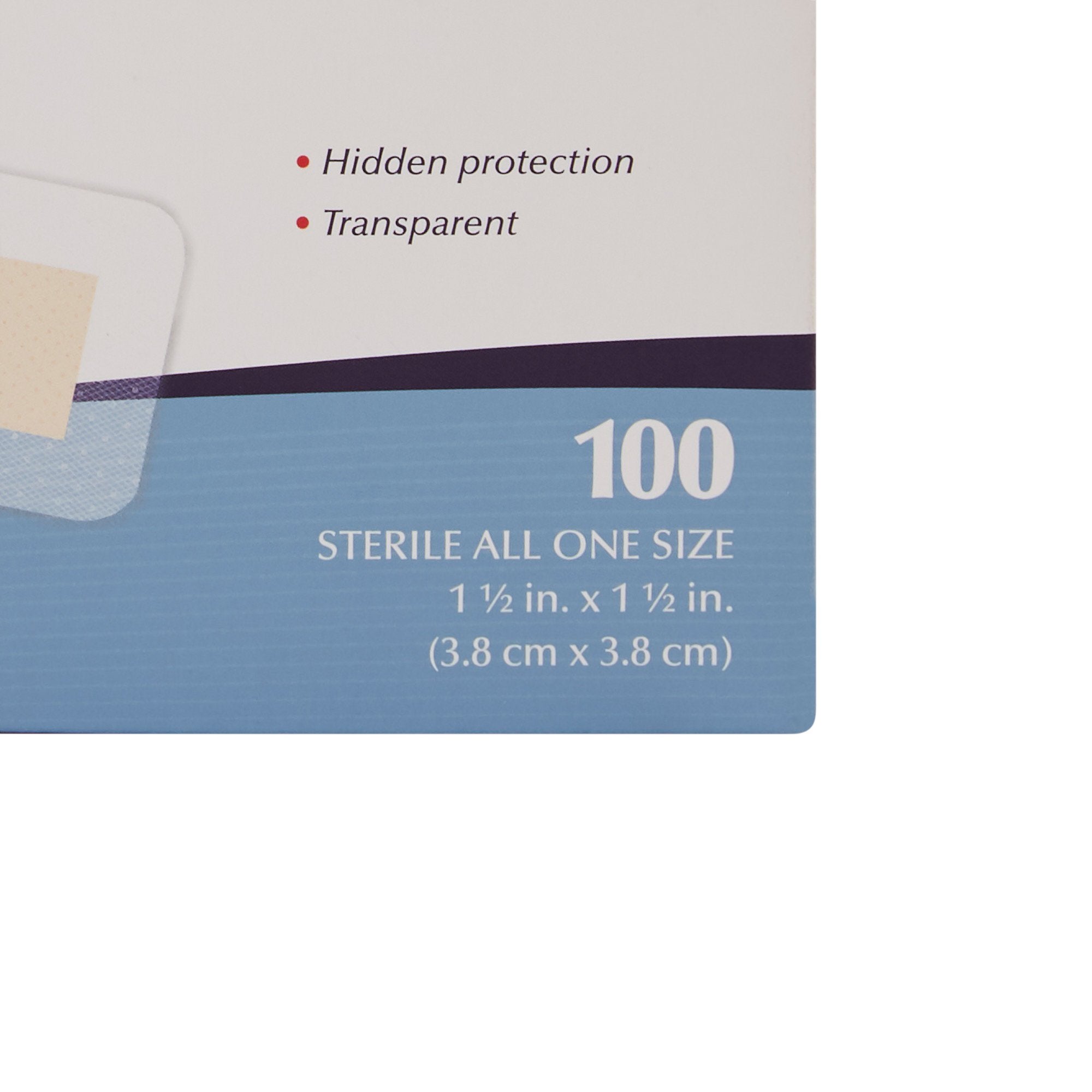 Adhesive Spot Bandage American® White Cross 1-1/2 X 1-1/2 Inch Plastic Square Sheer Sterile