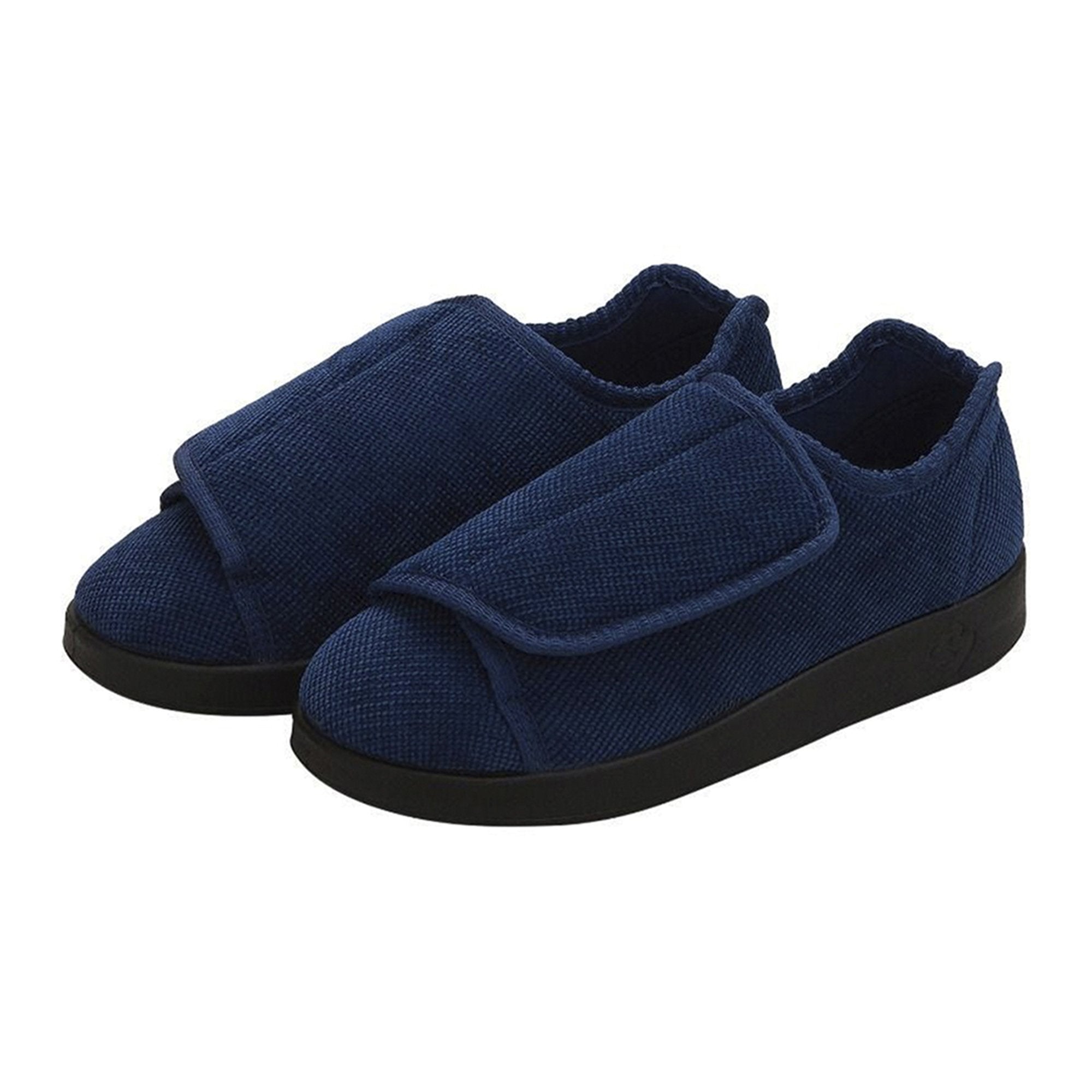 Slippers Silverts® Size 9 / 2X-Wide Navy Blue Easy Closure