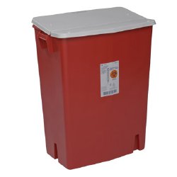 Sharps Container SharpSafety™ Red Base 27-1/2 H X 15-1/4 D X 21-1/4 W Inch Horizontal / Vertical Entry 30 Gallon