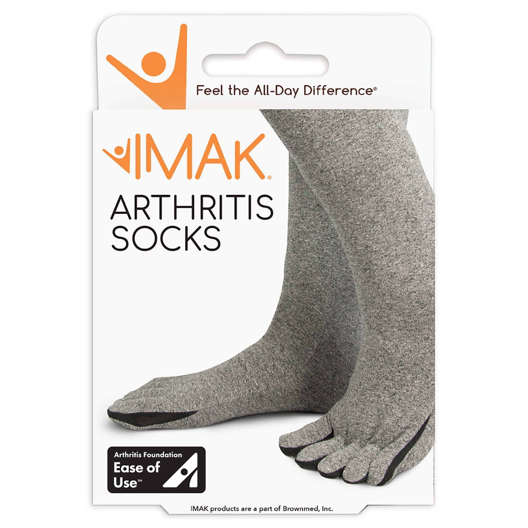 Arthritis Socks IMAK® Calf High Small Gray Closed Toe