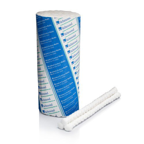 Cotton Dental Roll 3/8 X 1-1/2 Inch 2000 per Pack NonSterile Roll Shape