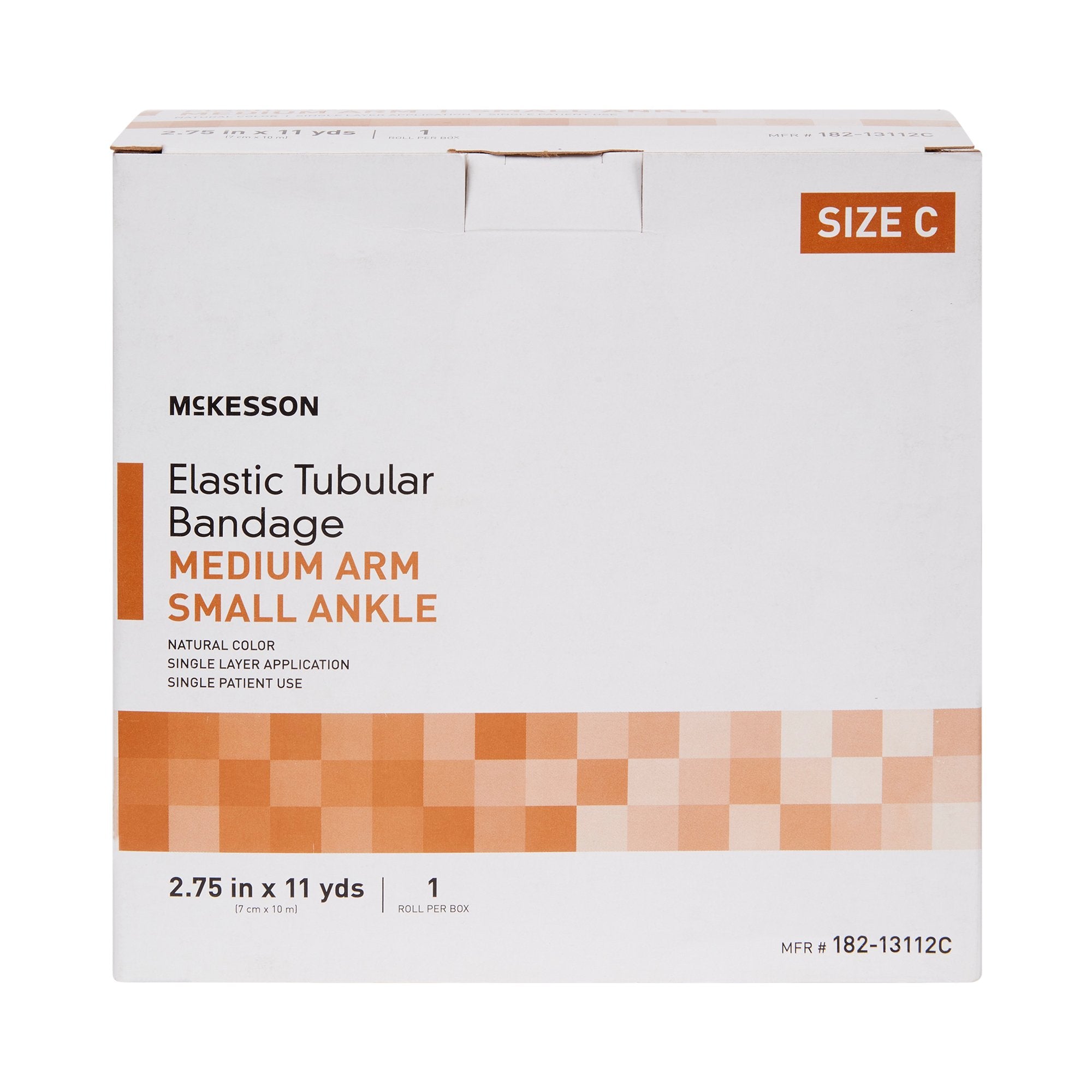 Elastic Tubular Support Bandage McKesson Spandagrip™ 2-3/4 Inch X 11 Yard Medium Arm / Small Ankle Pull On Natural NonSterile Size C Standard Compression