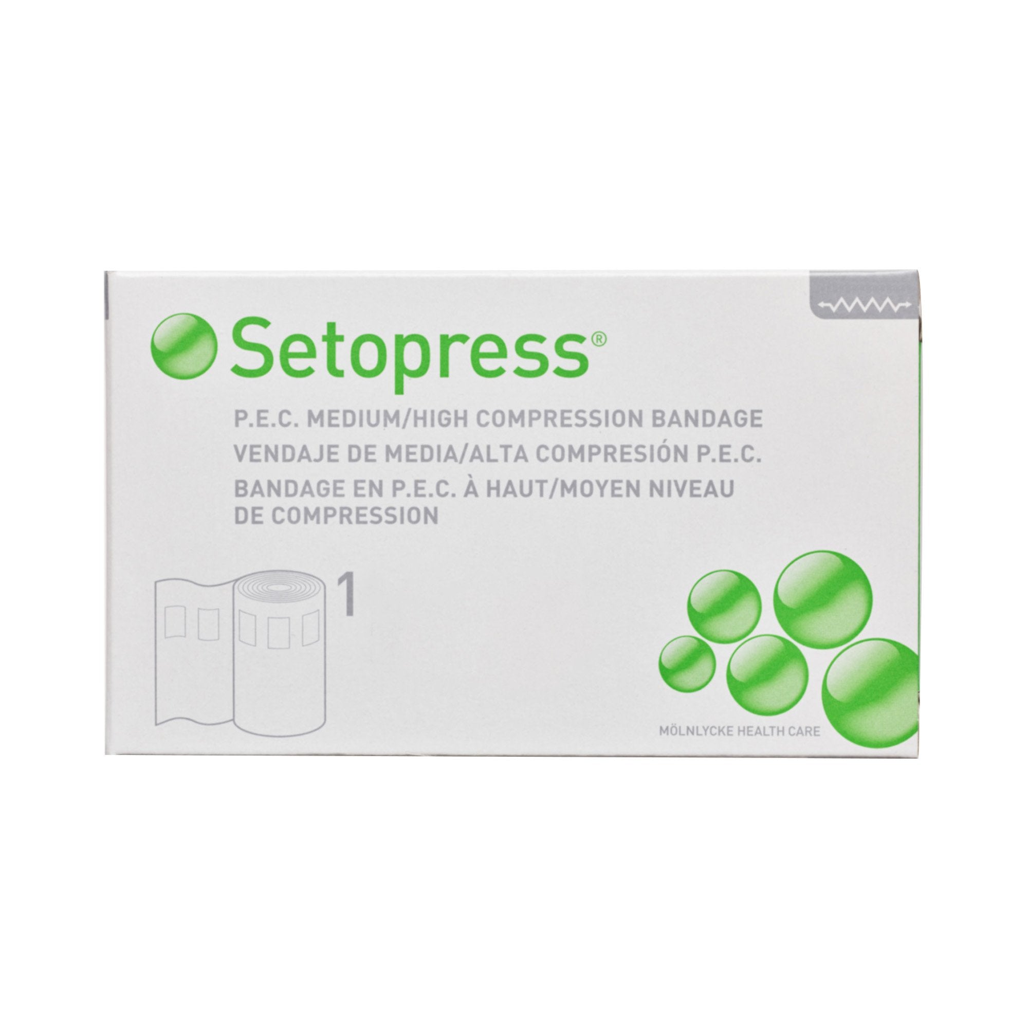 Compression Bandage Setopress® 4 Inch X 4 Yard Safety Pin Closure White NonSterile High Compression
