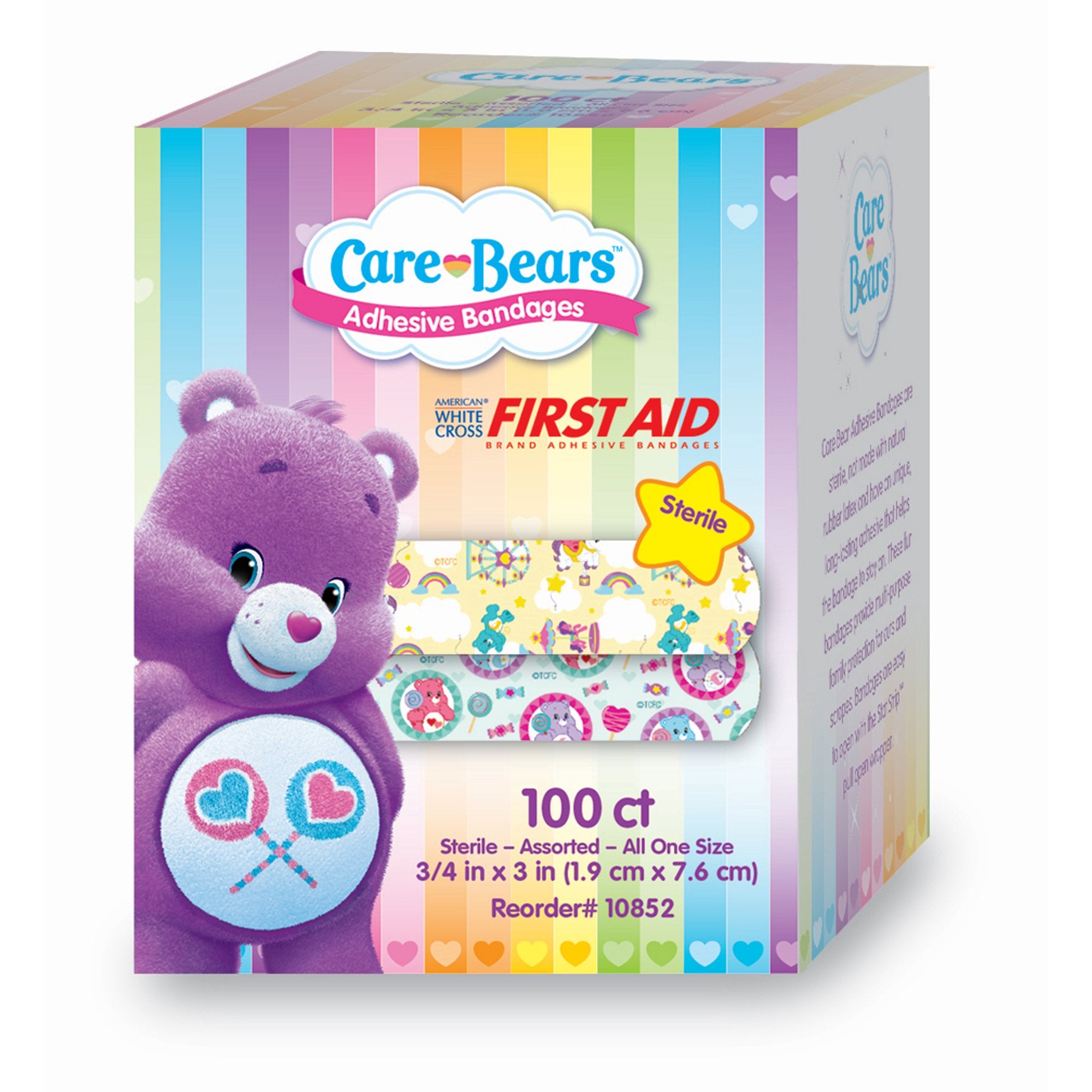Adhesive Strip American® White Cross Stat Strip® 3/4 X 3 Inch Plastic Rectangle Kid Design (Care Bears) Sterile