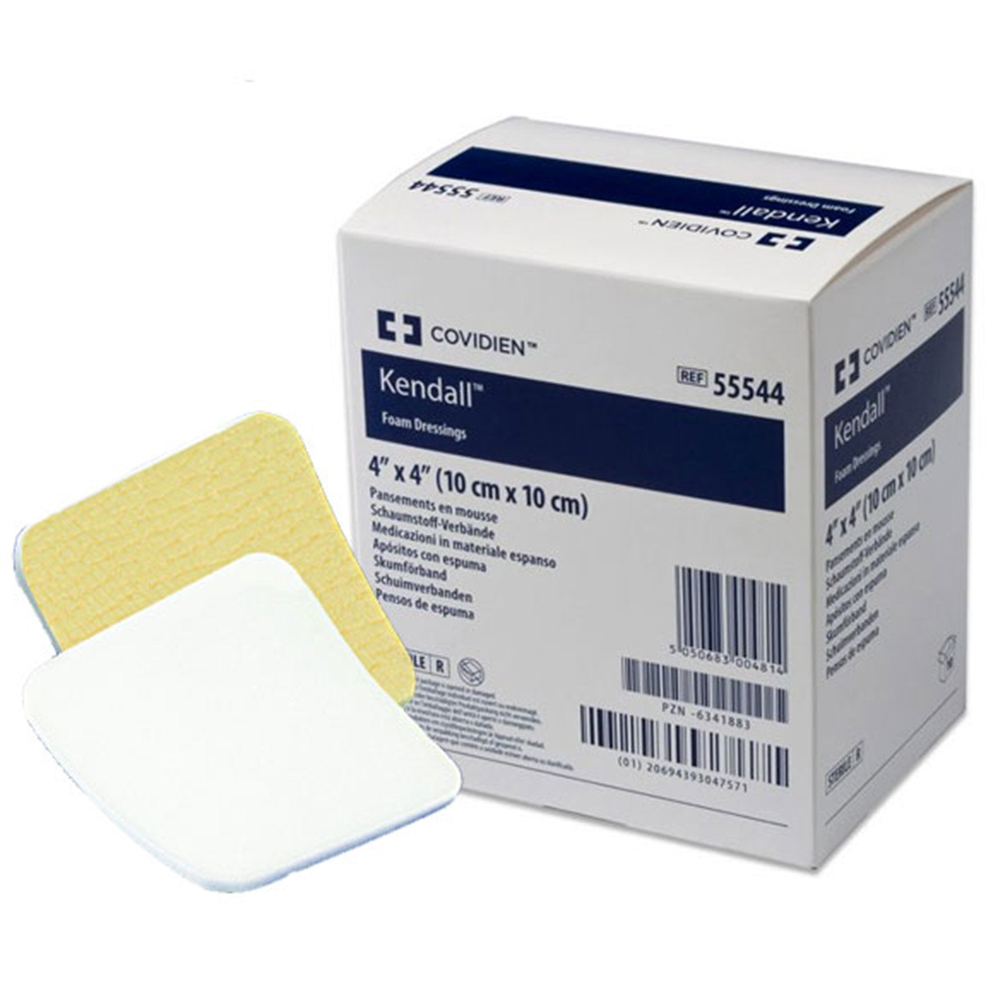 Foam Dressing Kendall™ Foam Island 4 X 4 Inch With Border Film Backing Acrylic Adhesive Square Sterile