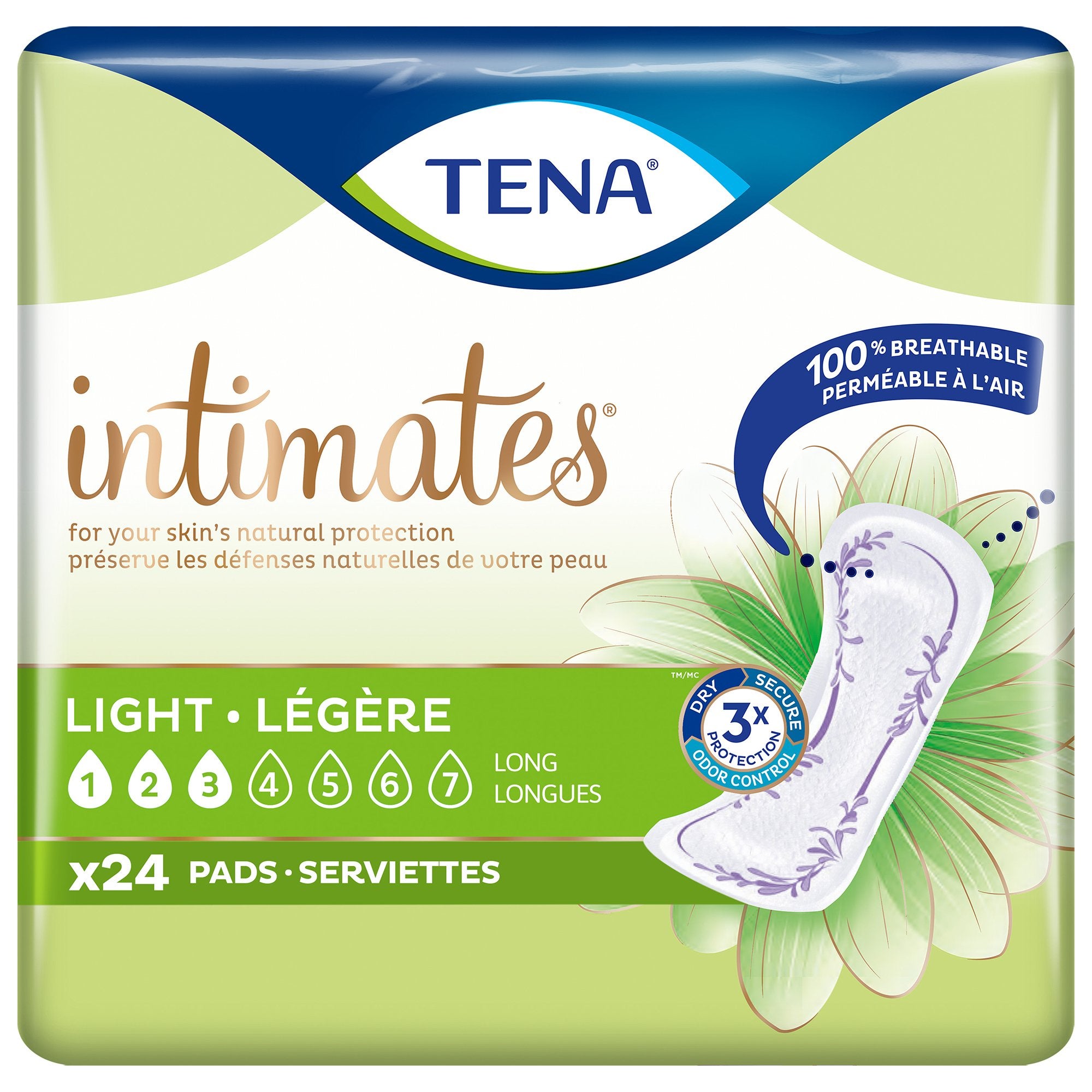 Bladder Control Pad TENA® Sensitive Care Extra Coverage Ultra Thin Light 10 Inch Length Light Absorbency Dry-Fast Core™ One Size Fits Most