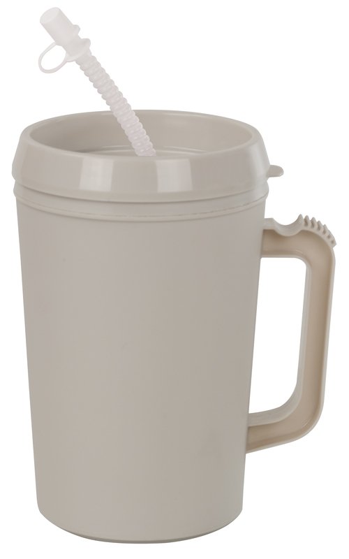 Drinking Mug 34 oz. Gray Plastic Reusable