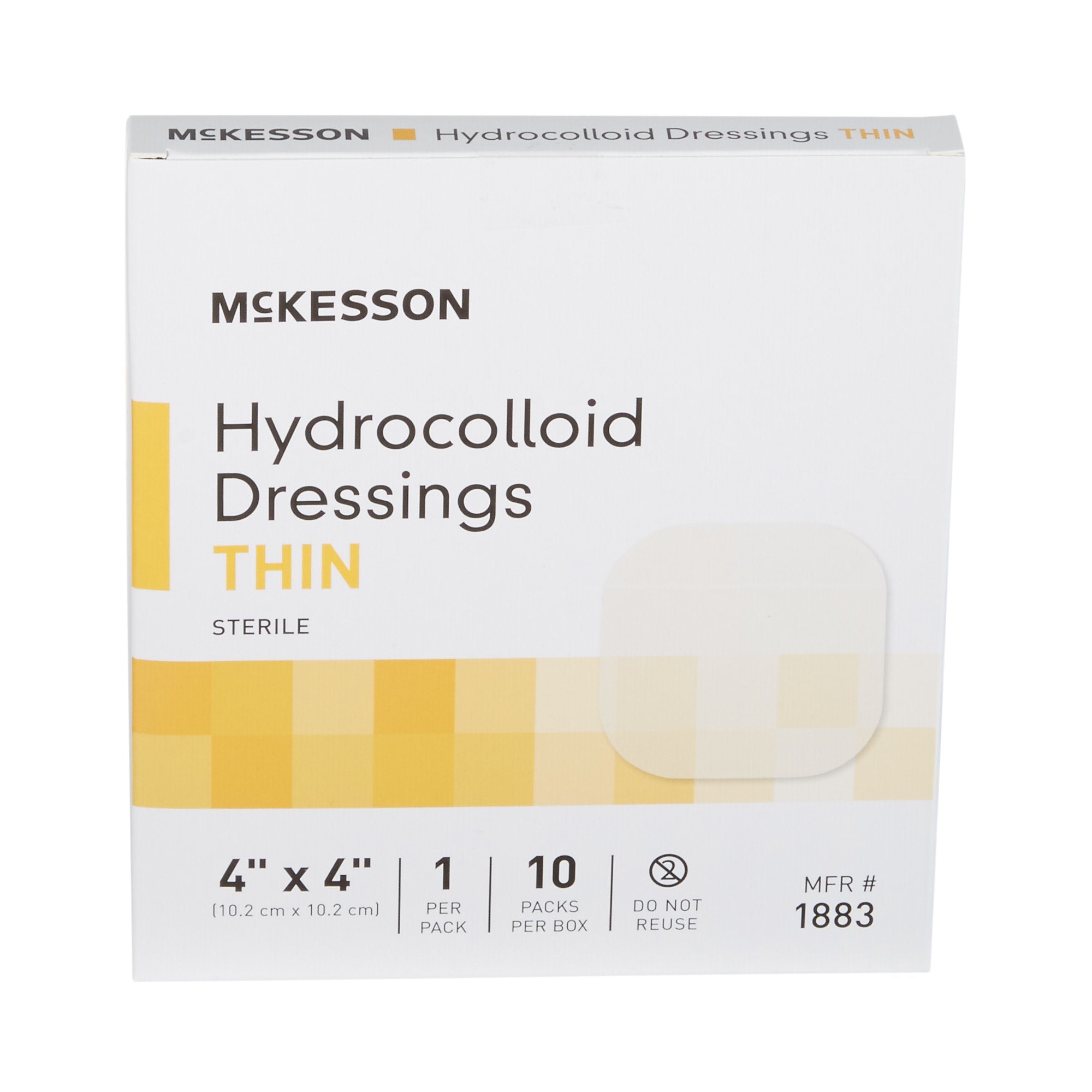 Thin Hydrocolloid Dressing McKesson 4 X 4 Inch Square