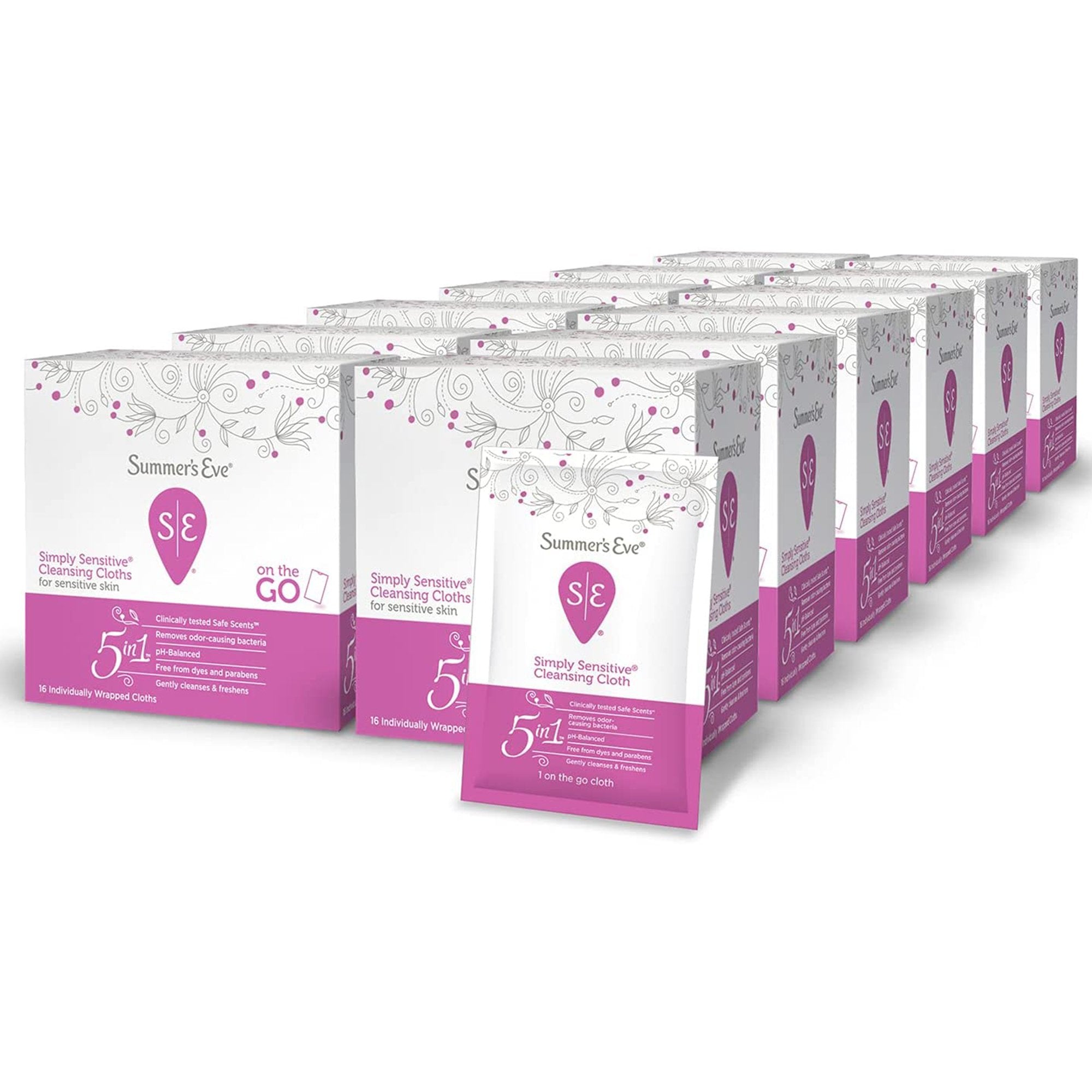 Feminine Hygiene Towelette Summer's Eve® Simply Sensitive Individual Packet Scented 16 Count