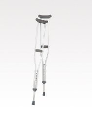 Underarm Crutches Aluminum Frame Adult 250 lbs. Weight Capacity Push Button / Wing Nut Adjustment