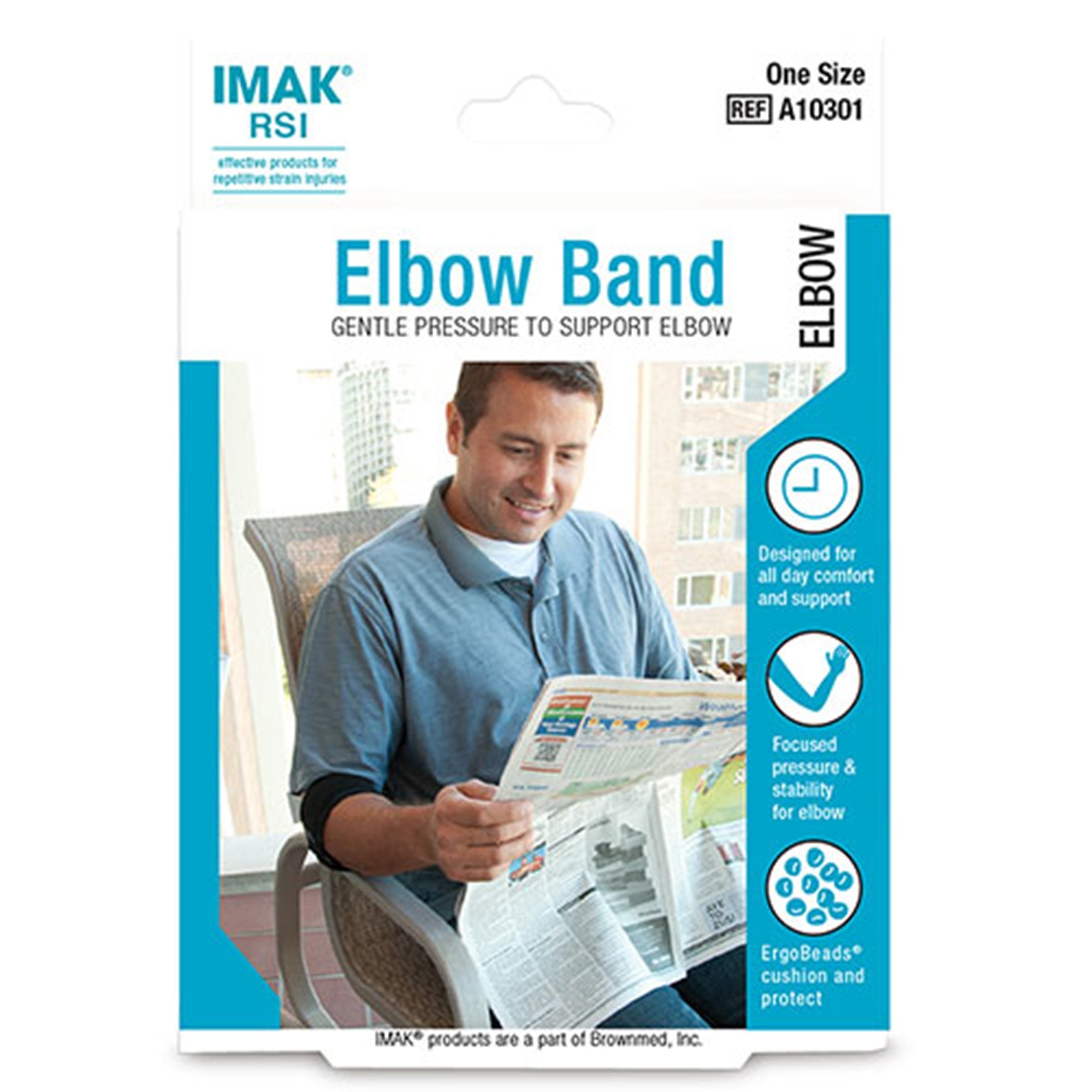 Elbow Band IMAK RSI® One Size Fits Most Buckle and hook and loop strap Left or Right Arm Black