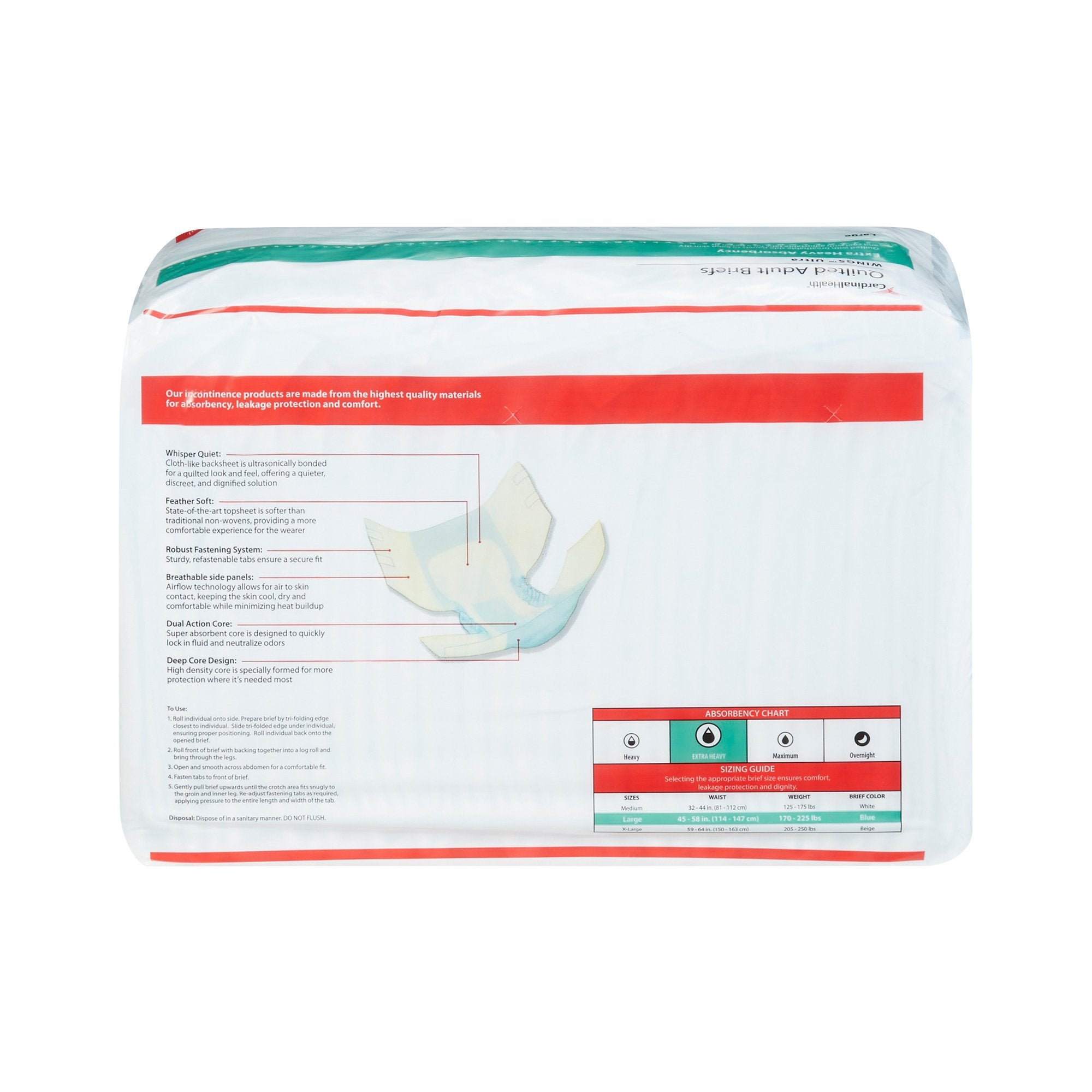 Unisex Adult Incontinence Brief Wings™ Ultra Large Disposable Heavy Absorbency