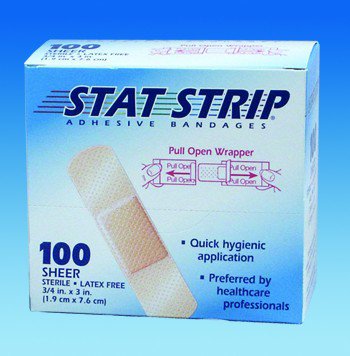 Adhesive Strip American® White Cross Stat Strip® 1 X 3 Inch Plastic Rectangle Sheer Sterile