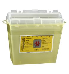 Sharps Container Bemis™ Sentinel Translucent Yellow Base 10 H X 5-1/4 W X 11 D Inch Horizontal Entry 1.25 Gallon