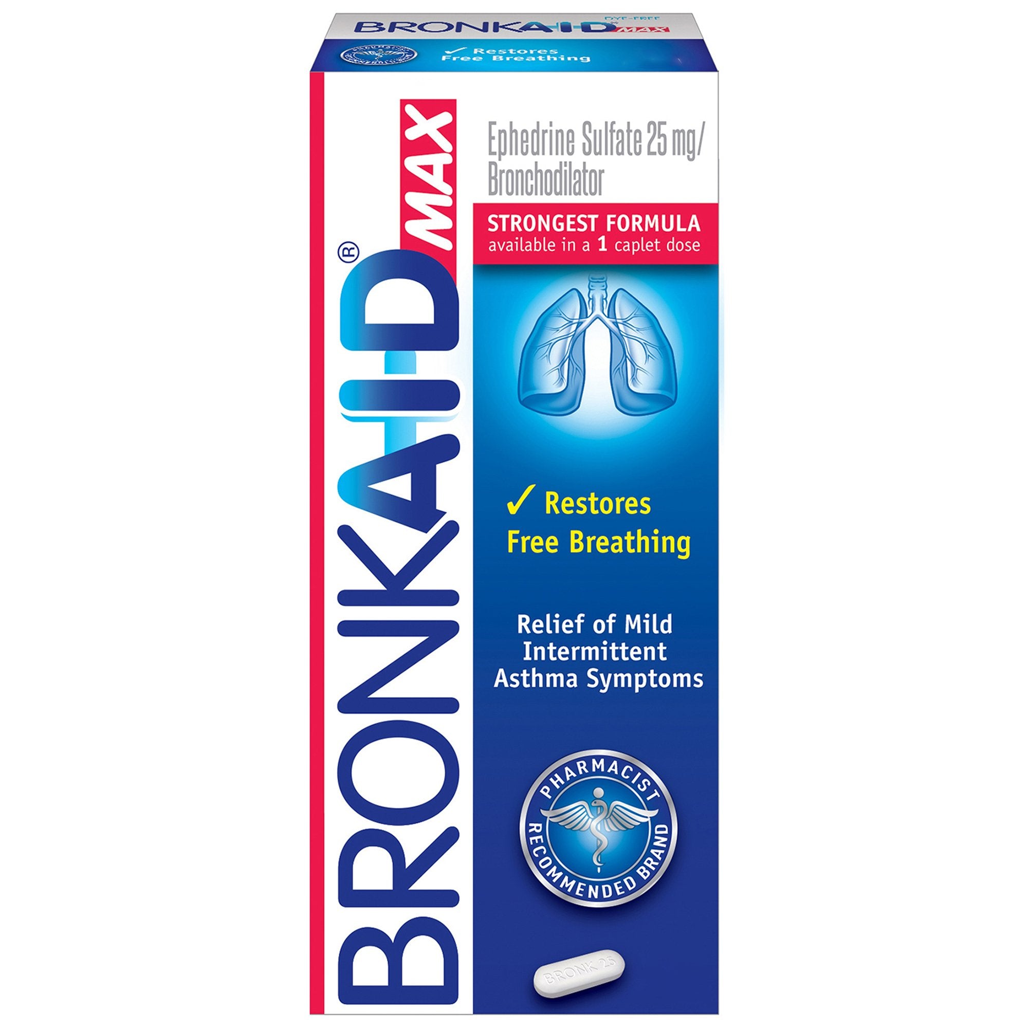 Asthma Relief Bronkaid® Max 25 mg Strength Capsule 24 Per Bottle