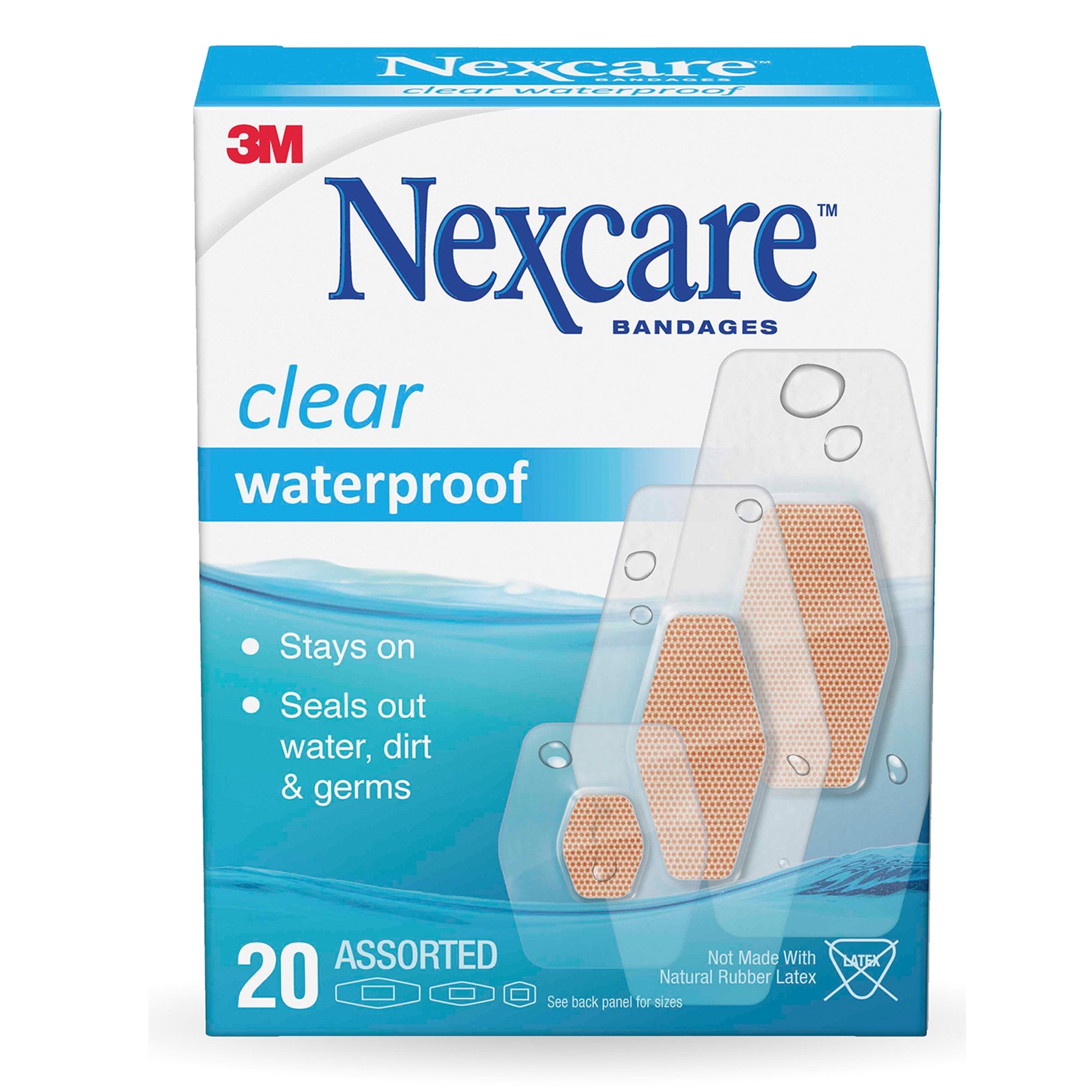 Adhesive Strip 3M Nexcare™ 7/8 X 1-1/16 Inch / 1-1/4 X 2-1/2 Inch / 1-1/16 X 2-1/4 Inch Plastic Rectangle Sheer Sterile