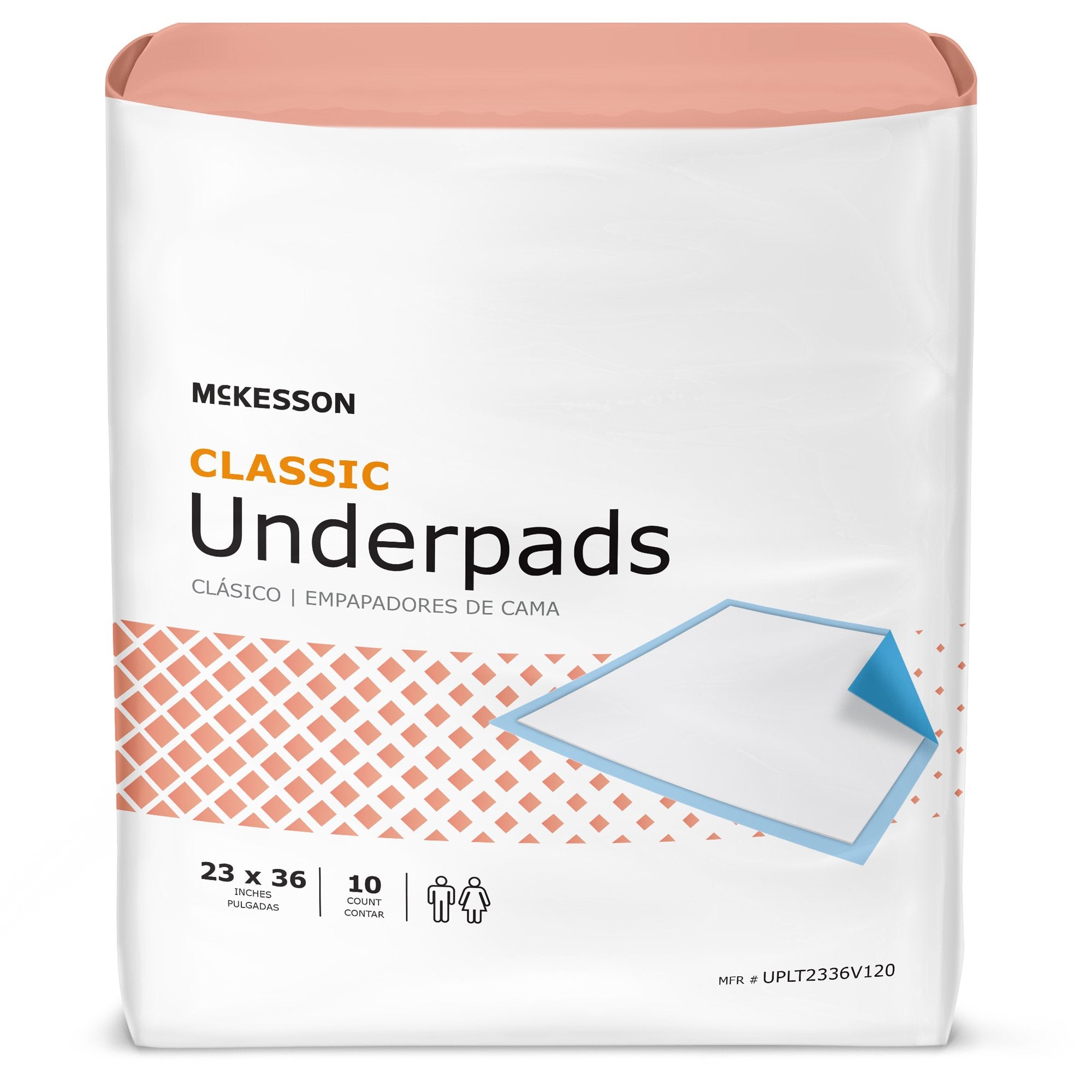Disposable Underpad McKesson Classic 23 X 36 Inch Fluff Mat Light Absorbency