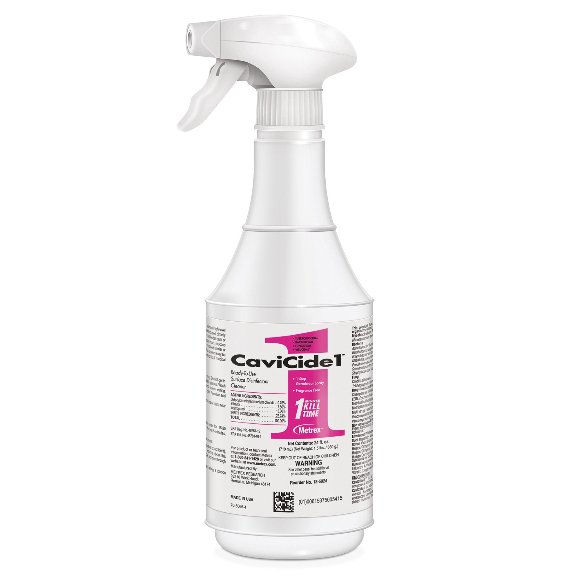 CaviCide1™ Surface Disinfectant Cleaner Alcohol Based Pump Spray Liquid 24 oz. Bottle Alcohol Scent NonSterile