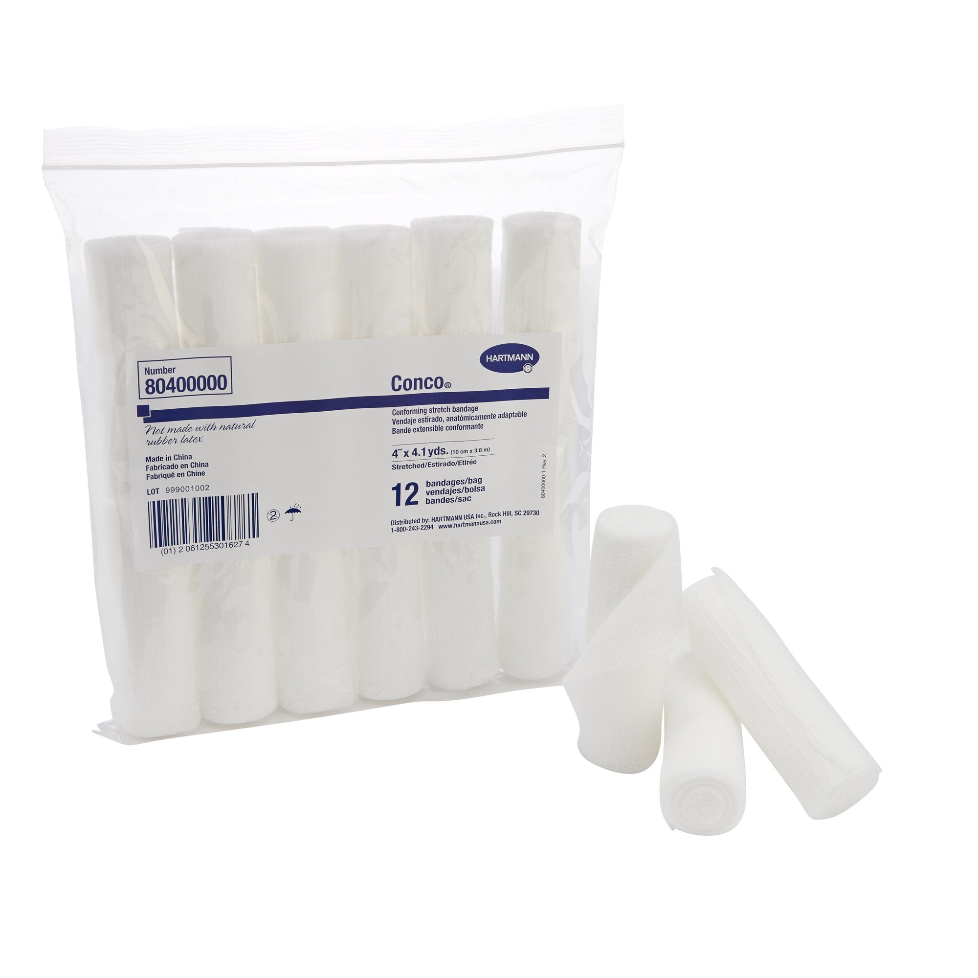 Conforming Bandage Conco® 4 Inch X 4-1/10 Yard 12 per Pack NonSterile 1-Ply Roll Shape