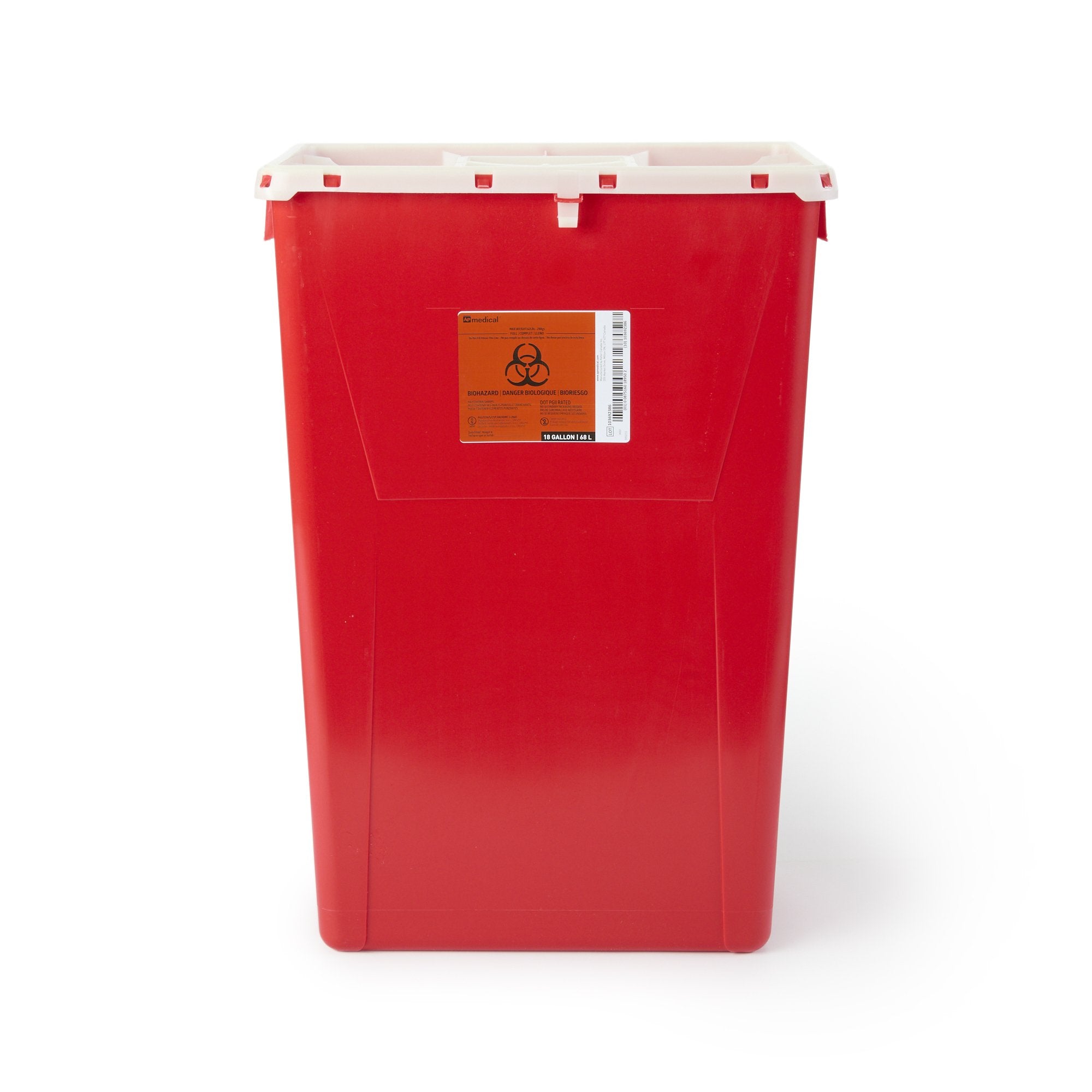Sharps Container AP Line Red Base 13 L X 17-3/10 W X 24-4/5 H Inch Vertical Entry 18 Gallon