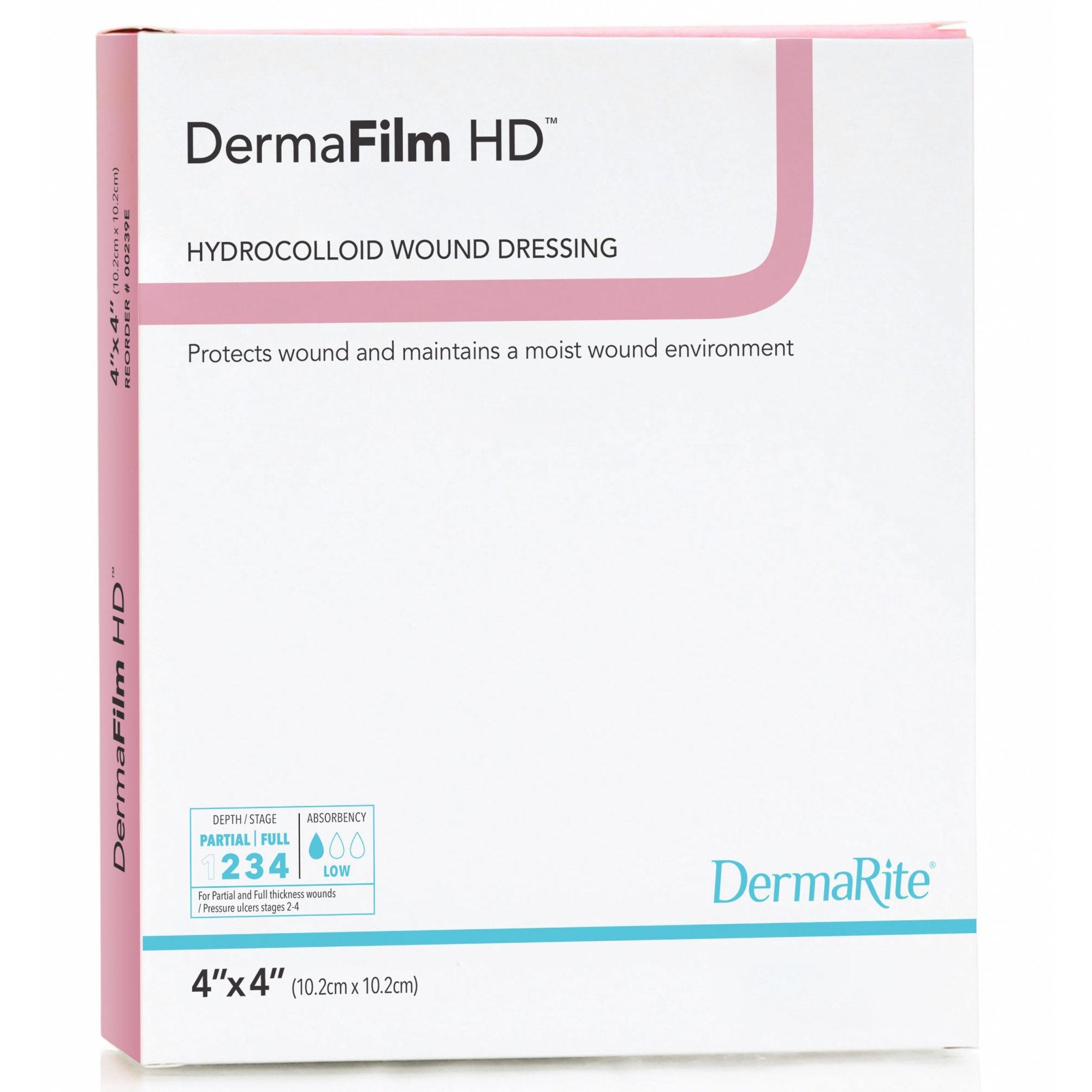 Thin Hydrocolloid Dressing DermaFilm® 4 X 4 Inch Square