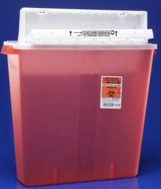 Sharps Container SharpStar™ In-Room™ Translucent Red Base 18-1/2 H X 16-1/2 W X 6 D Inch Horizontal Entry 4 Gallon