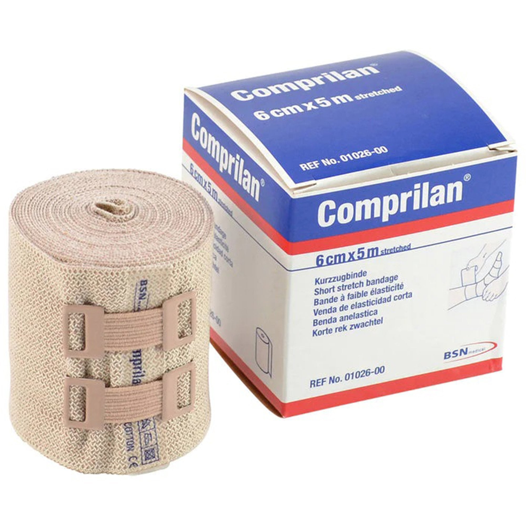 Compression Bandage Comprilan® 2-2/5 Inch X 5-1/2 Yard Clip Detached Closure Tan NonSterile Standard Compression