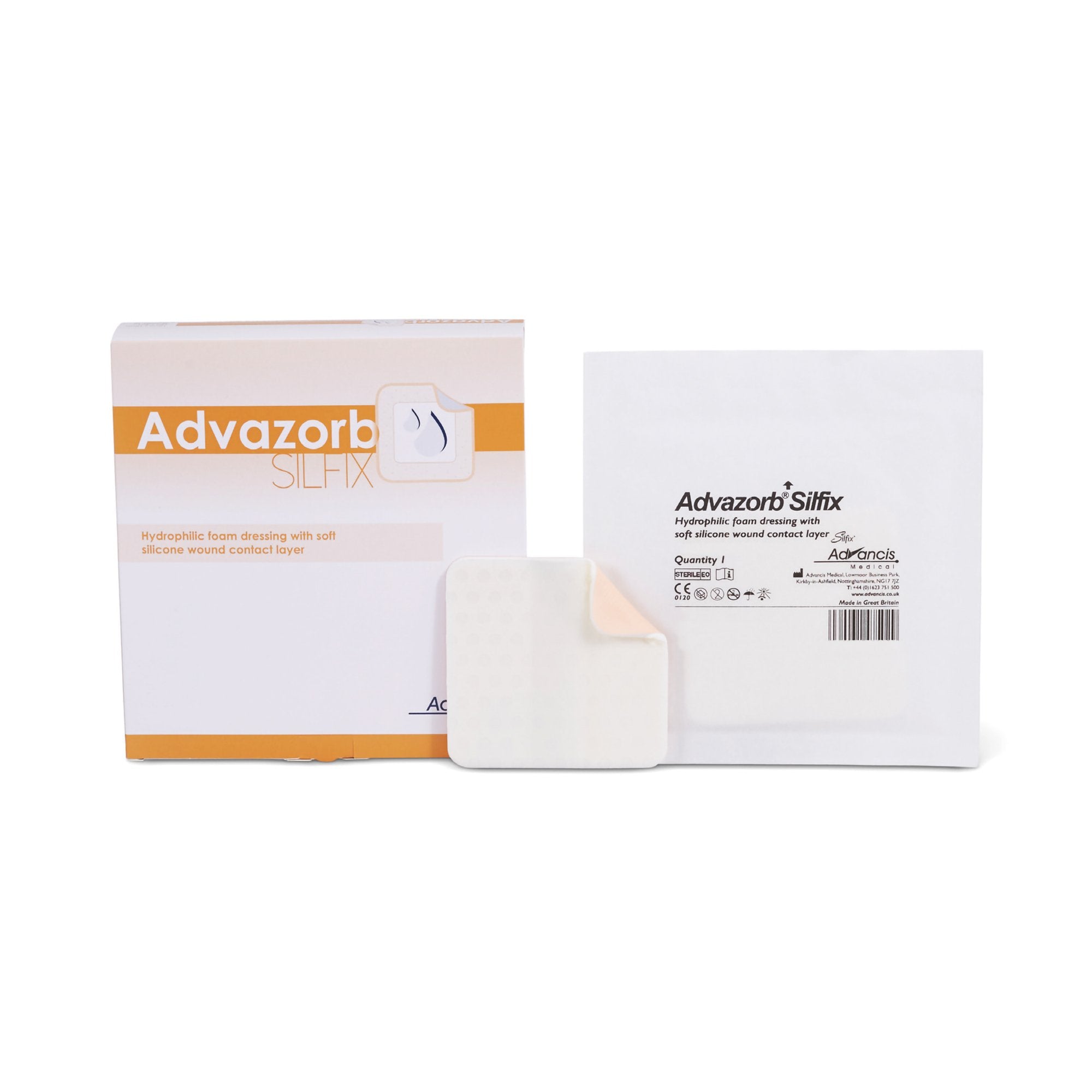 Foam Dressing Advazorb Silfix® 4 X 4 Inch Without Border Film Backing Silicone Face Square Sterile