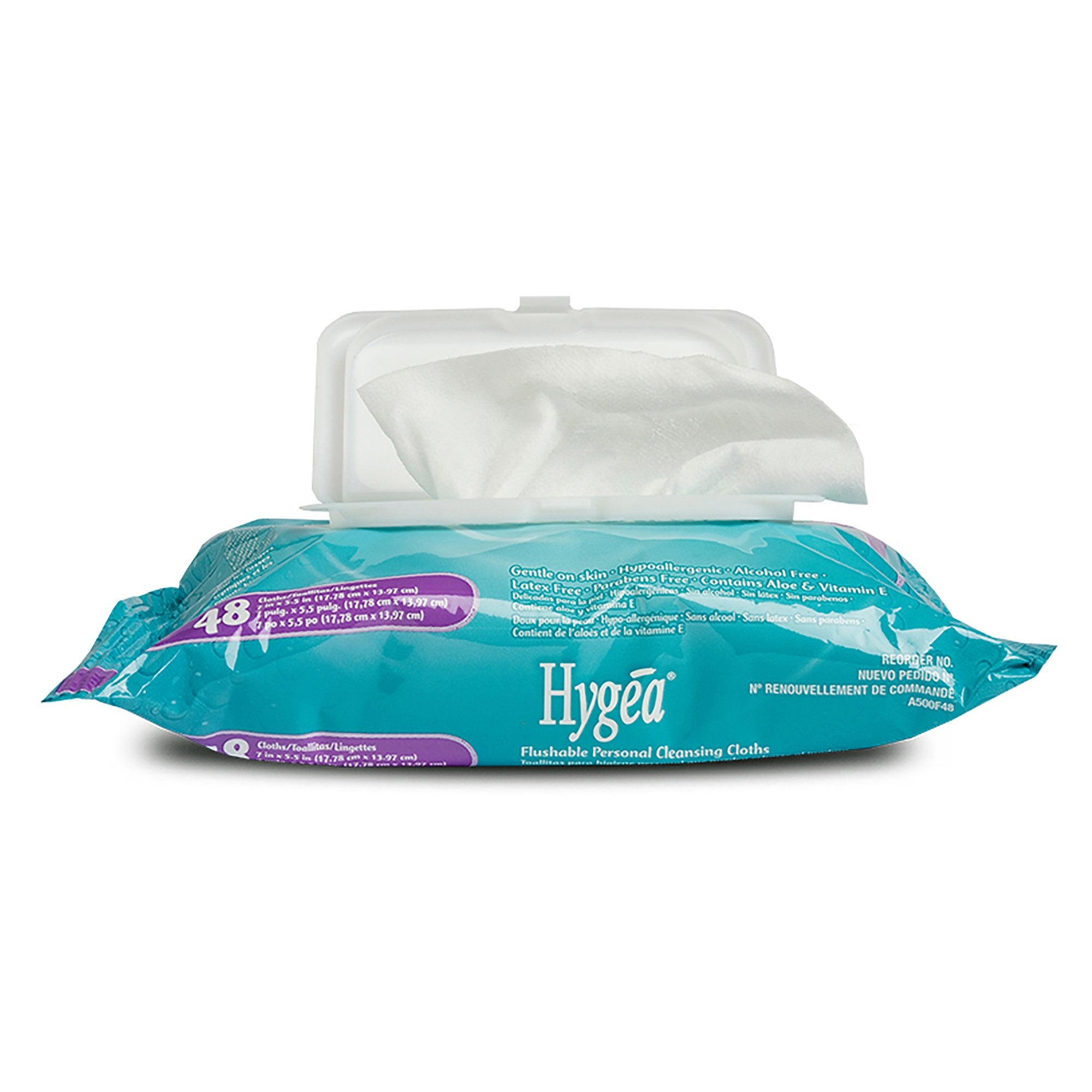 Flushable Personal Wipe Hygea® Soft Pack Scented 48 Count