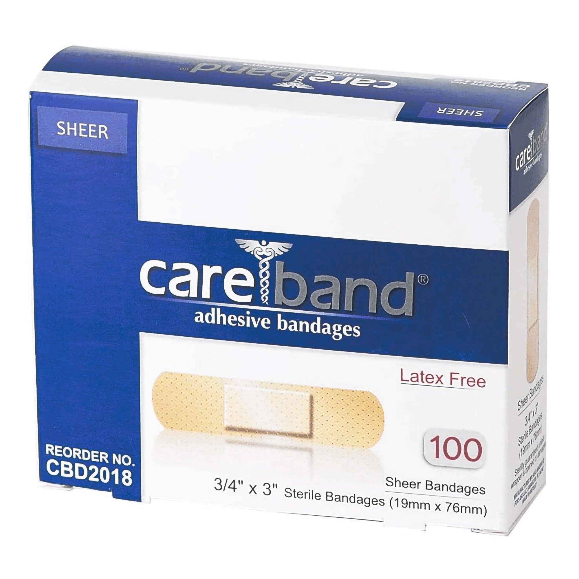 Adhesive Strip Careband™ 3/4 X 3 Inch Plastic Rectangle Sheer Sterile