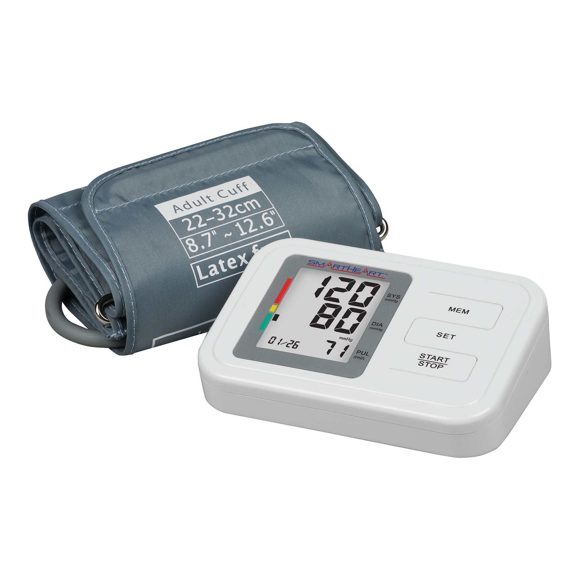 Home Automatic Digital Blood Pressure Monitor Smartheart Adult Cuff Nylon Cuff 22 to 32 cm Desk Model