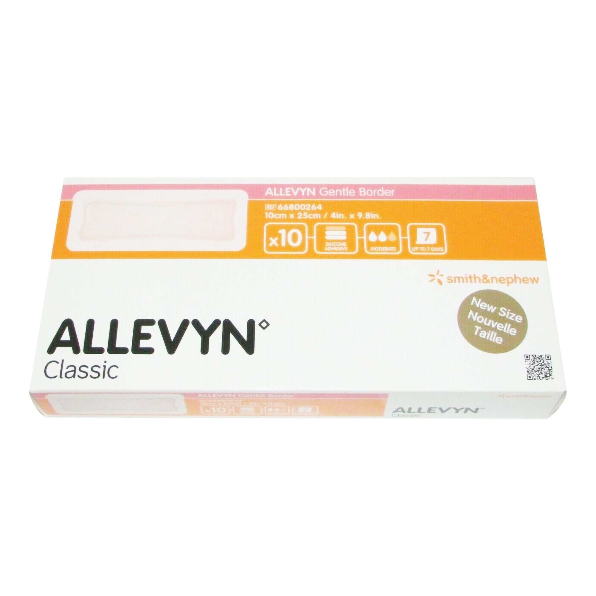 Foam Dressing Allevyn Gentle Border 4 X 10 Inch With Border Film Backing Silicone Gel Adhesive Rectangle Sterile