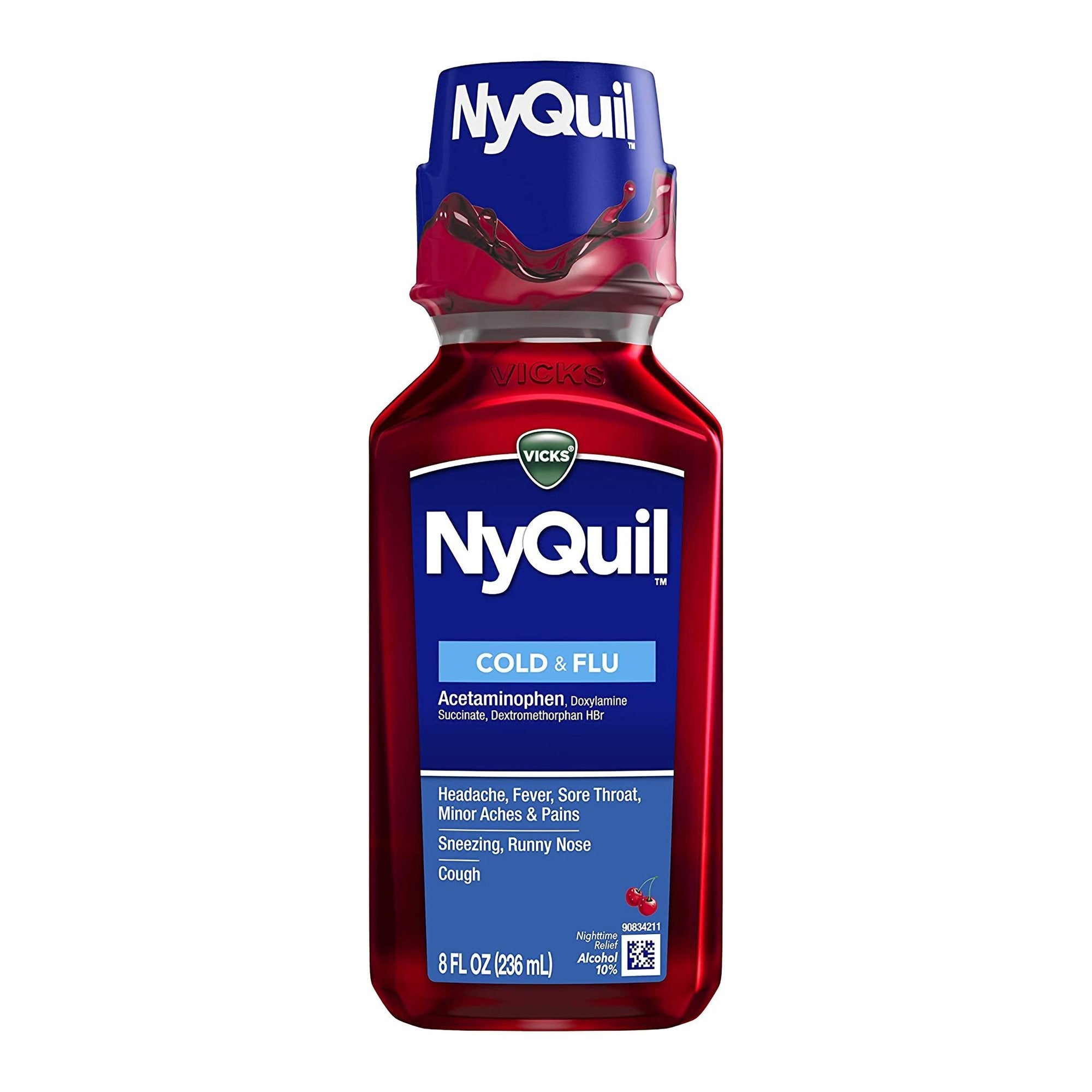 Cold and Cough Relief NyQuil® Cold & Flu 650 mg - 30 mg - 12.5 mg / 30 mL Strength Liquid 8 oz.